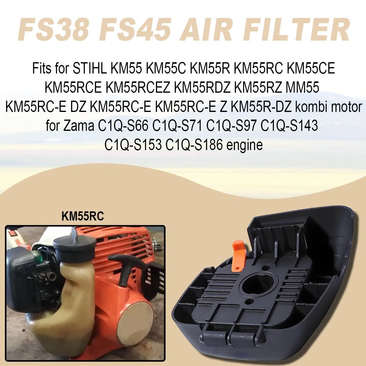 4140 124 2800 Pokrywa filtra powietrza do Stihl FS55R FS38 FS45 FS46 FS55 FS55C FS55RC HL45Z HL45DZ KM55R Nożyce do żywopłotu KM55C KM55RC KM55CE KM55RCE Części silnika 4140 141 0501