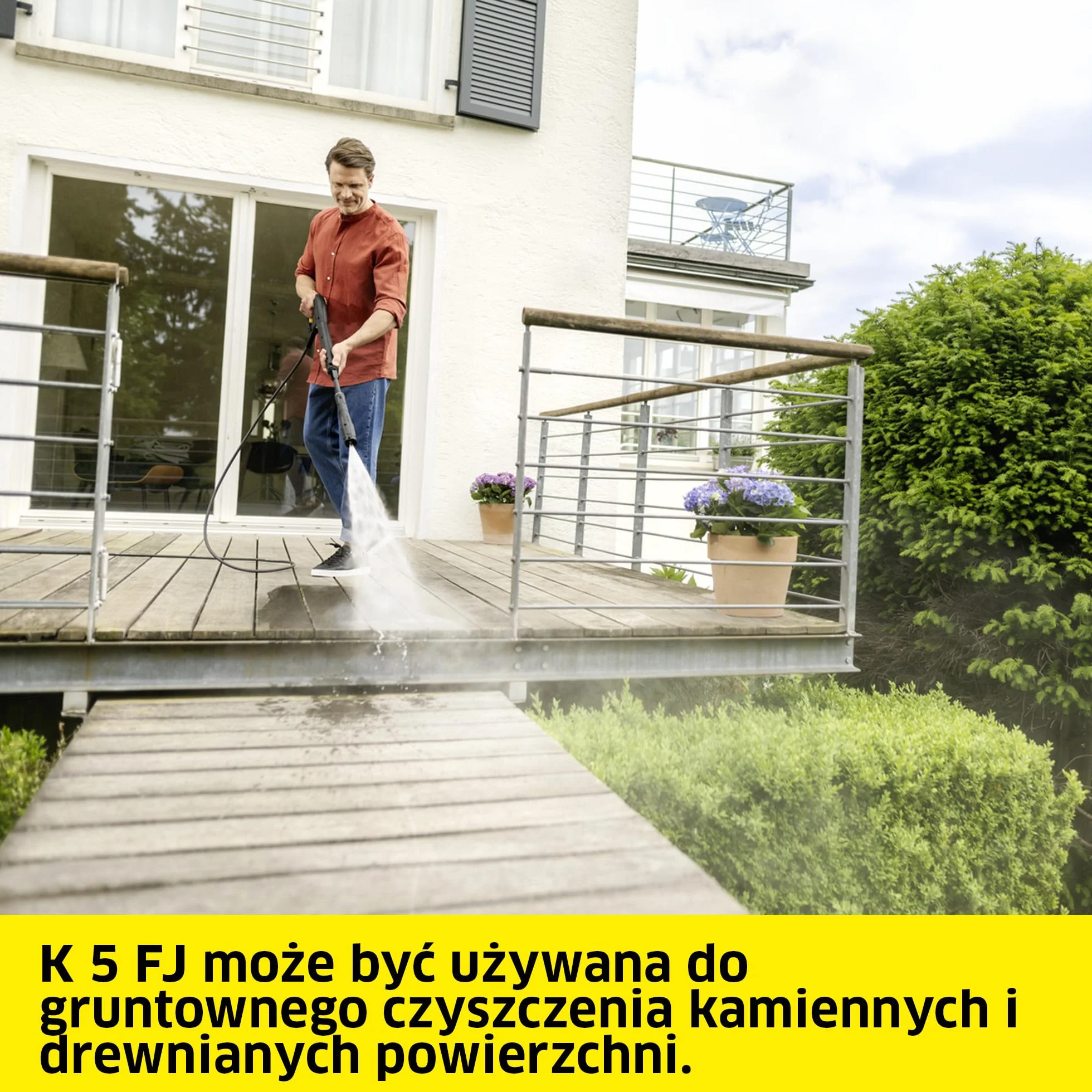 Kärcher myjka ciśnieniowa K 5 FJ, ciśnienie: 145 bar, wydajność: 500 l/h, wydajność powierzchniowa: 40 m²/h, filtr wody, waga: 6,3 kg, pistolet, wąż, dysza rotacyjna, lanca Vario Power, dysza pianowa