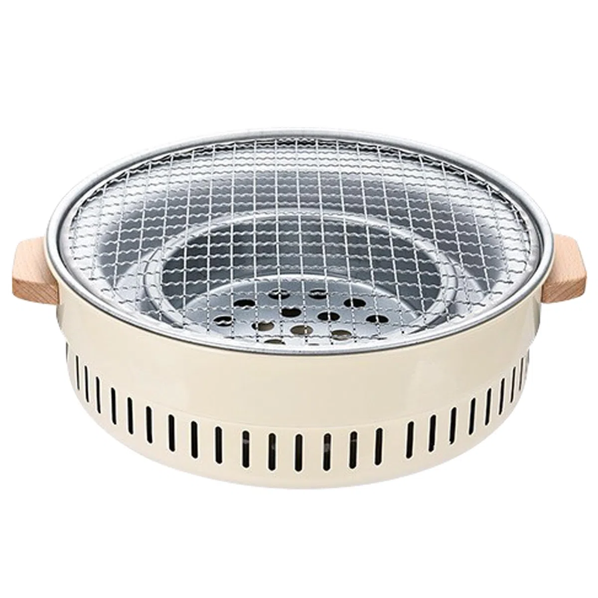 Przenośny nieprzywierający grill 32 cm | koreański grill do gotowania na świeżym powietrzu na tarasie i balkonie | idealny do przystawek mięsnych i konfiguracji stołu kempingowego