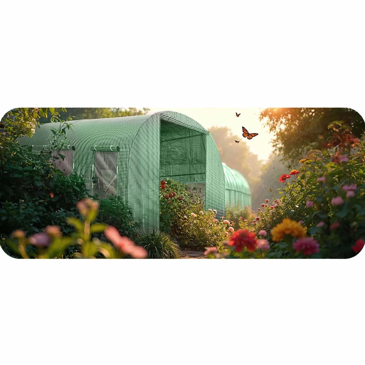 Szklarnia Foliowa Tunel Ogrodowy 2,5 x 4 x 2 m 10m2 Zielony Stalowe Profile Okna Z Moskitierami