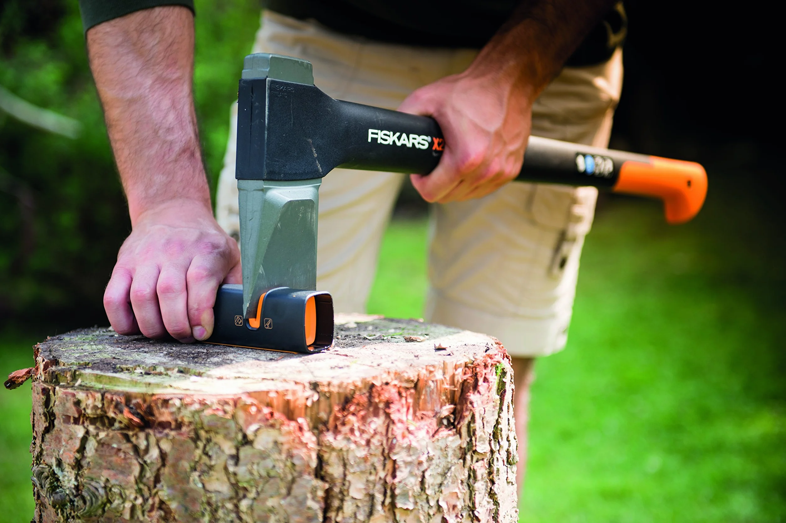 Fiskars Xsharp Ostrzałka do Siekier i Noży, Czarny / Pomarańczowy, 16,5 x 3,7 cm