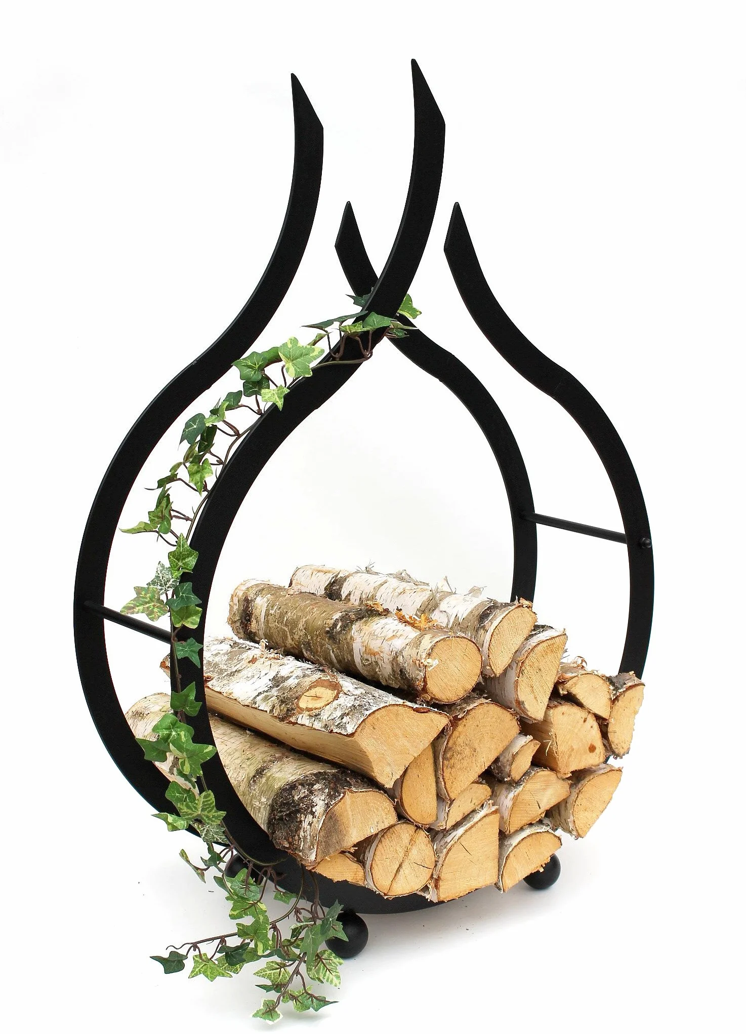DanDiBo Stojak na drewno opałowe metalowy czarny 78 cm