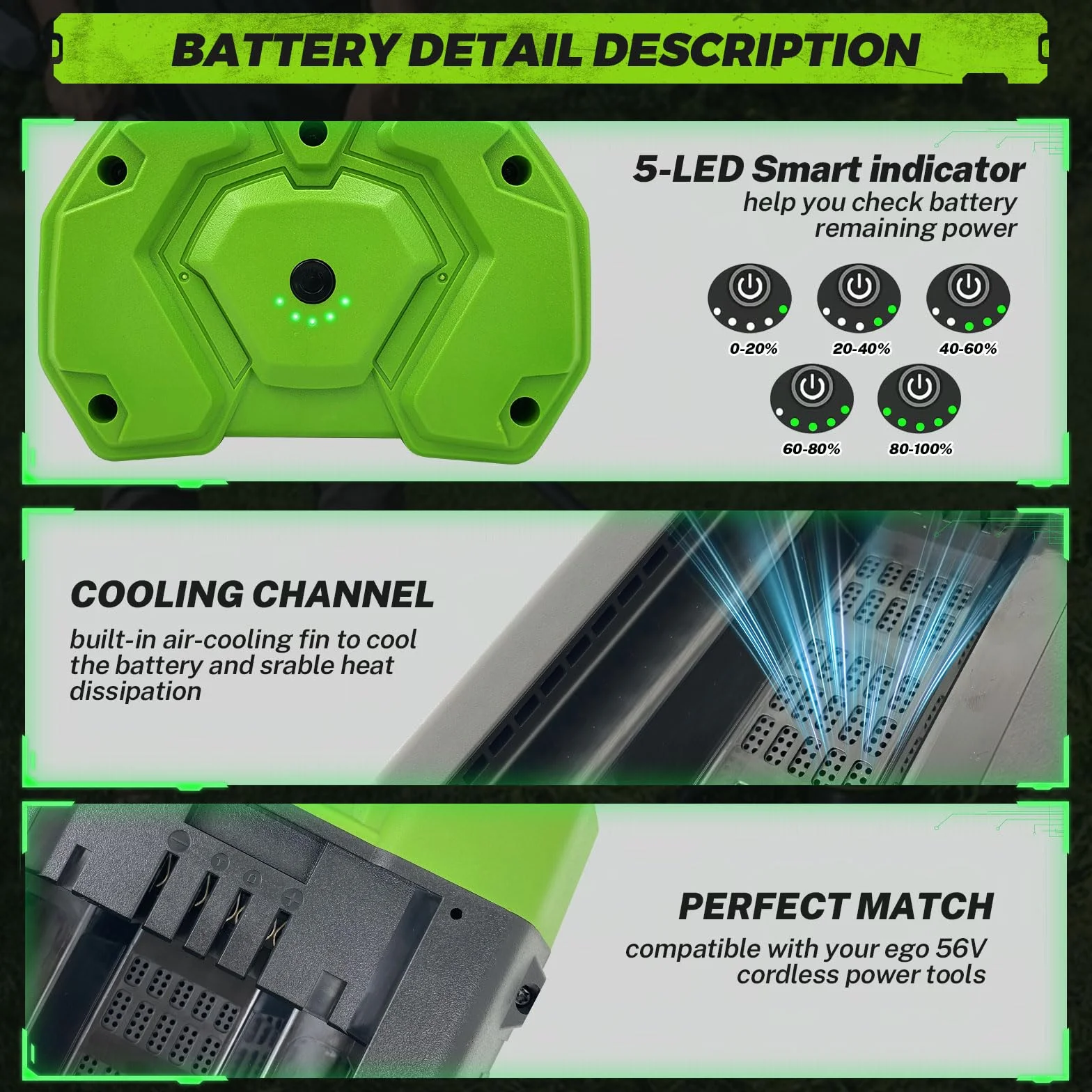 10,0 Ah 56 V akumulator litowo-jonowy zamiennik do baterii EGO 56 V 10000 mAh duża pojemność BA2800 kosiarka do trawy dmuchawa do liści trymer do chwastów elektronarzędzi
