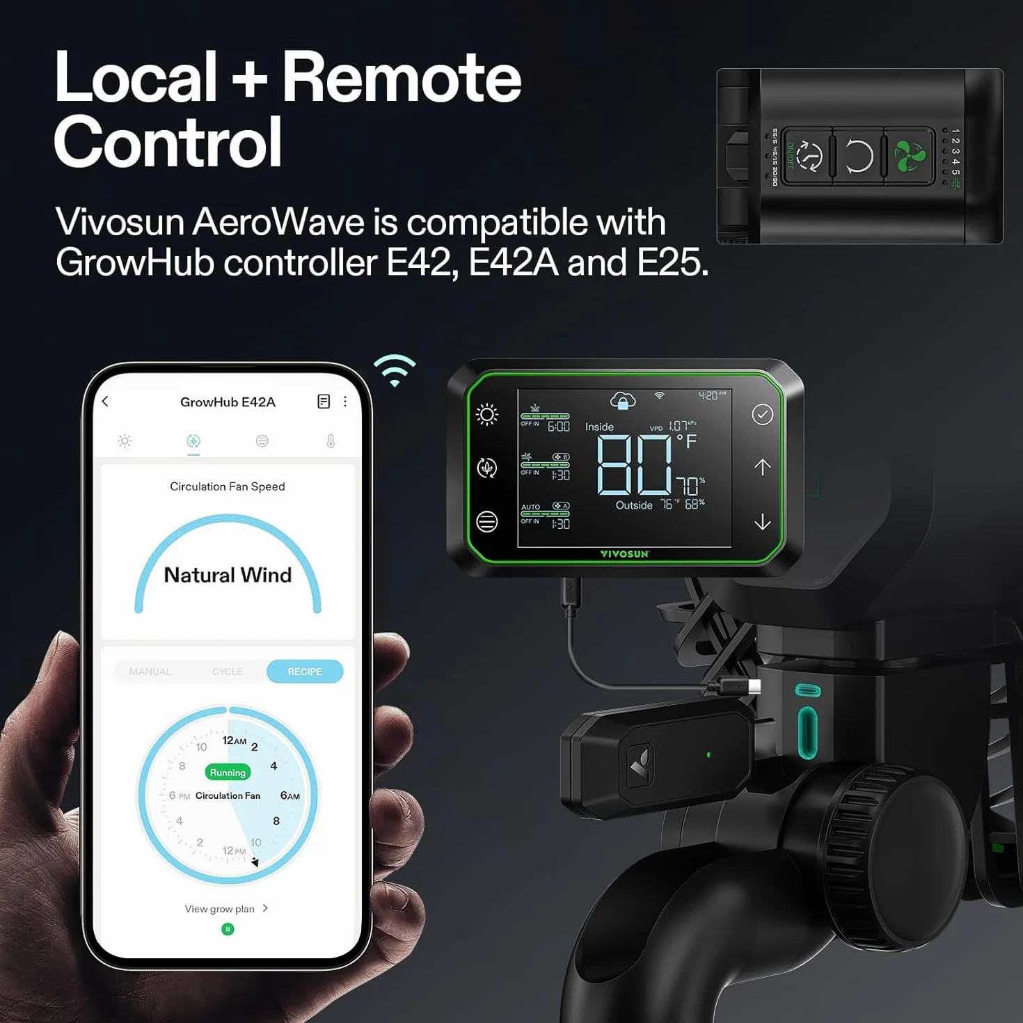 VIVOSUN AeroWave E6 wentylator z klipsem 6 cali, inteligentne sterowanie WiFi