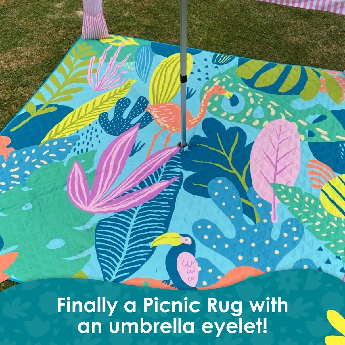 Rudie Nudie Dywan piknikowy, wodoodporny i odporny na piasek, koc piknikowy, na plażę, kemping i do aktywności na świeżym powietrzu, można prać w pralce, lekki, składany i przenośny, wzór