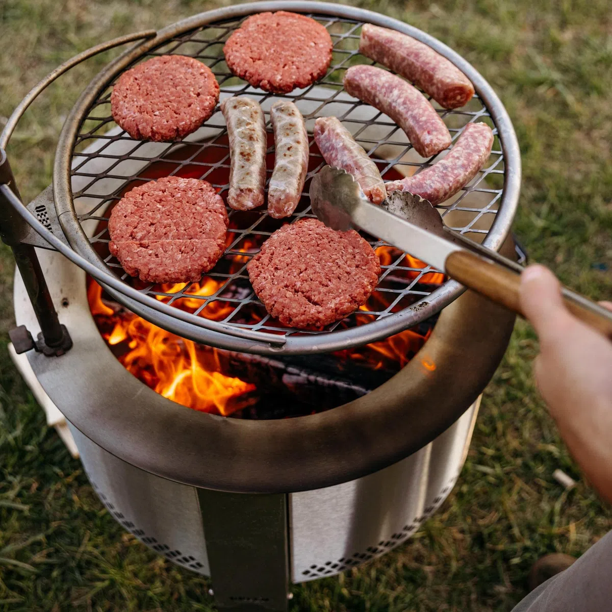 Outpost Grill 19, samodzielny ruszt ogniskowy, akcesoria z serii Breeo X, stal nierdzewna, trwały, torba transportowa, stojak kempingowy, wyprodukowany w USA