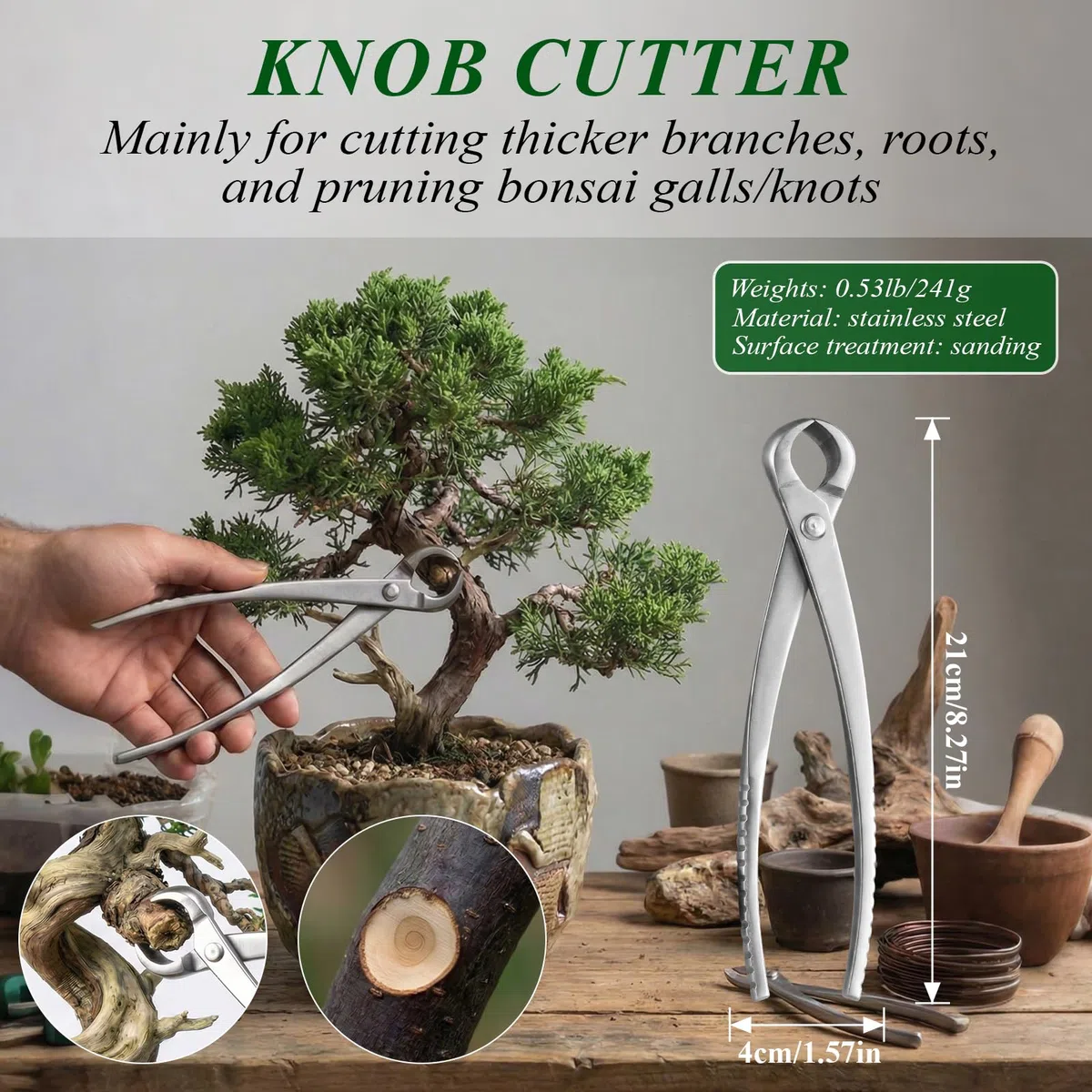 3-częściowy zestaw narzędzi do bonsai – profesjonalny zestaw z szczypcami do pąków, szczypcami wklęsłymi i nożyczkami bonsai do precyzyjnego cięcia, kompletny zestaw do pielęgnacji roślin i formowania