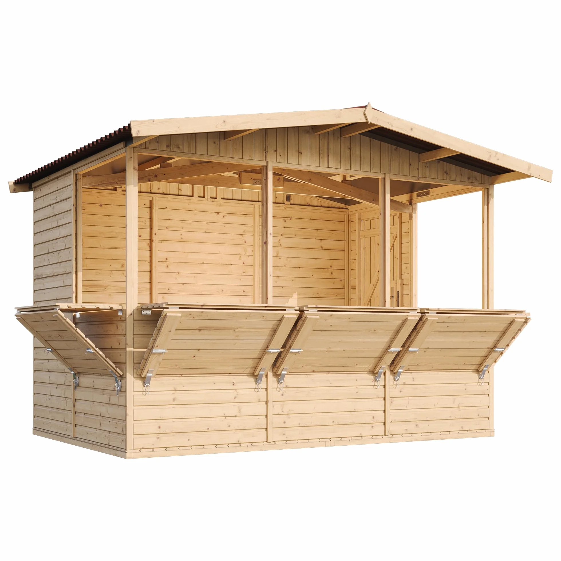 TIMBELA M150B Drewniany domek ogrodowy 200 x 300/6 m², sosna, świerk