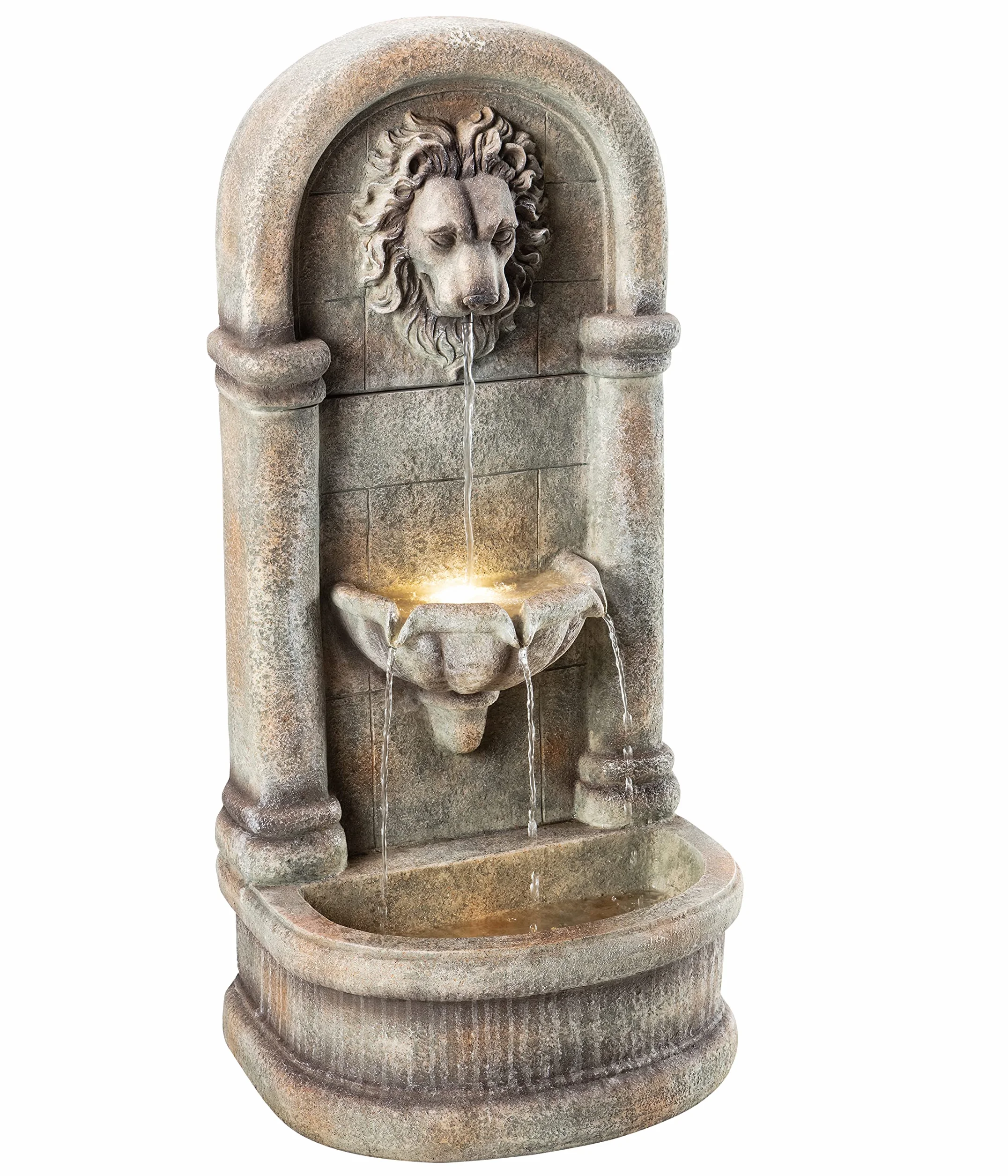Dehner Faro Fontanna Stojąca, Szary, 103.5 x 38 x 49.5 cm