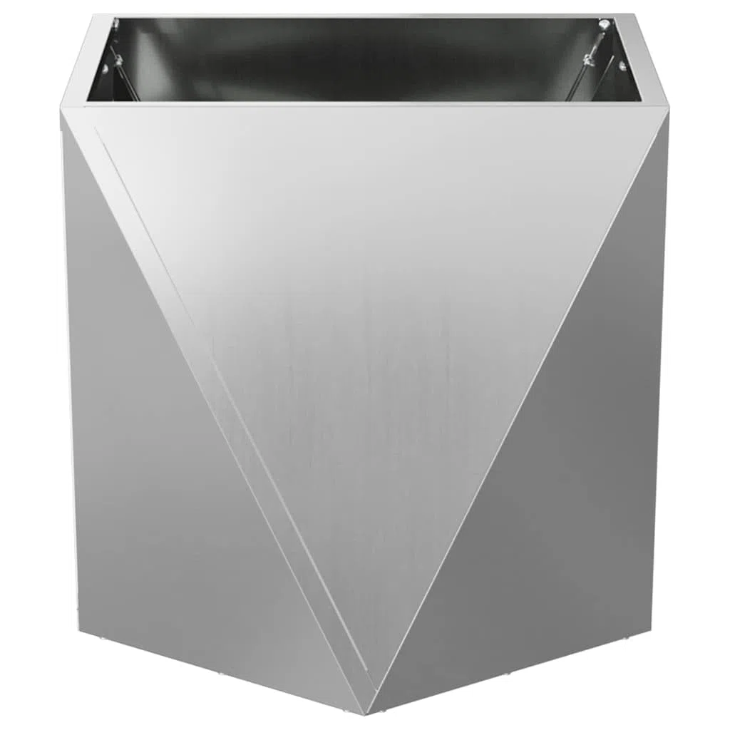 Donica 2 szt Srebrny 50x50x50 cm Stal Galwanizowana Do Ogrodu Tarasu Pojemnik na Rośliny Ozdobne Dekoracyjny Wytrzymały Nowoczesny Design