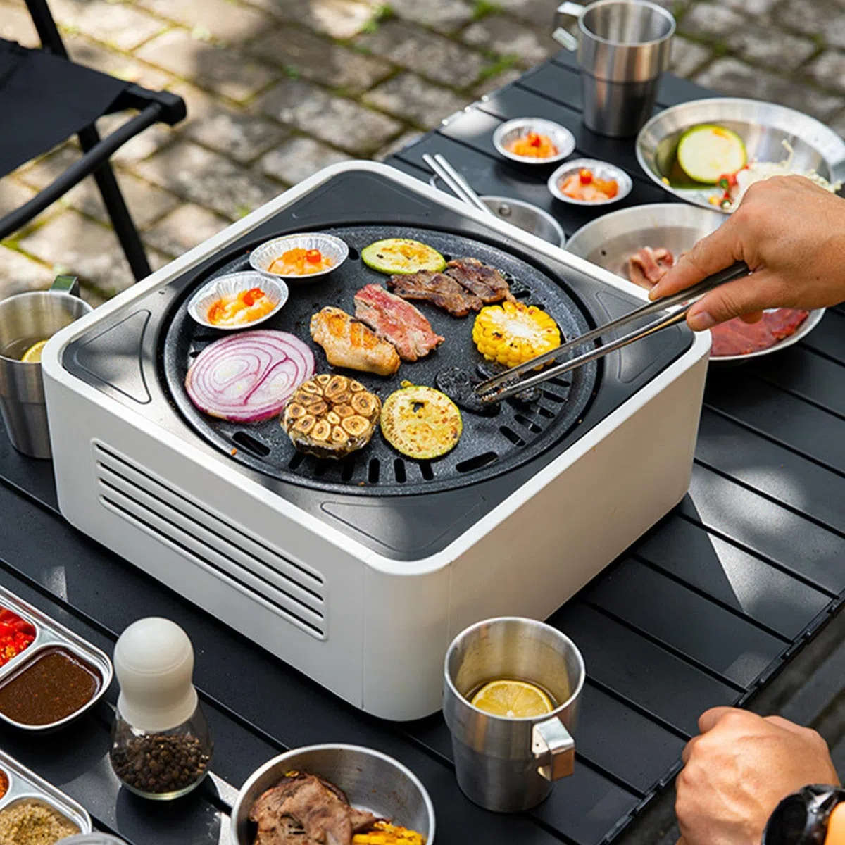 Przenośny Grill Węglowy Kompaktowy Grill Ogrodowy Przenośna Kuchenka BBQ | Przenośny Grill Na Węgiel Do Ogrodu Kempingu Plaży Domu Pikniku Podróży I Gotowania Wewnątrz I Na