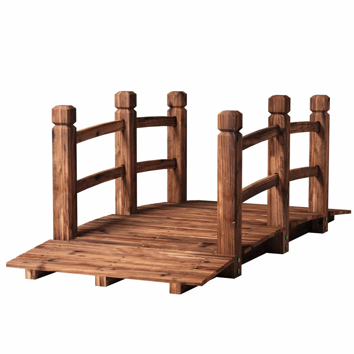 GOPLUS Drewniany most ogrodowy do 100 kg brązowy 150 x 67 x 55 cm