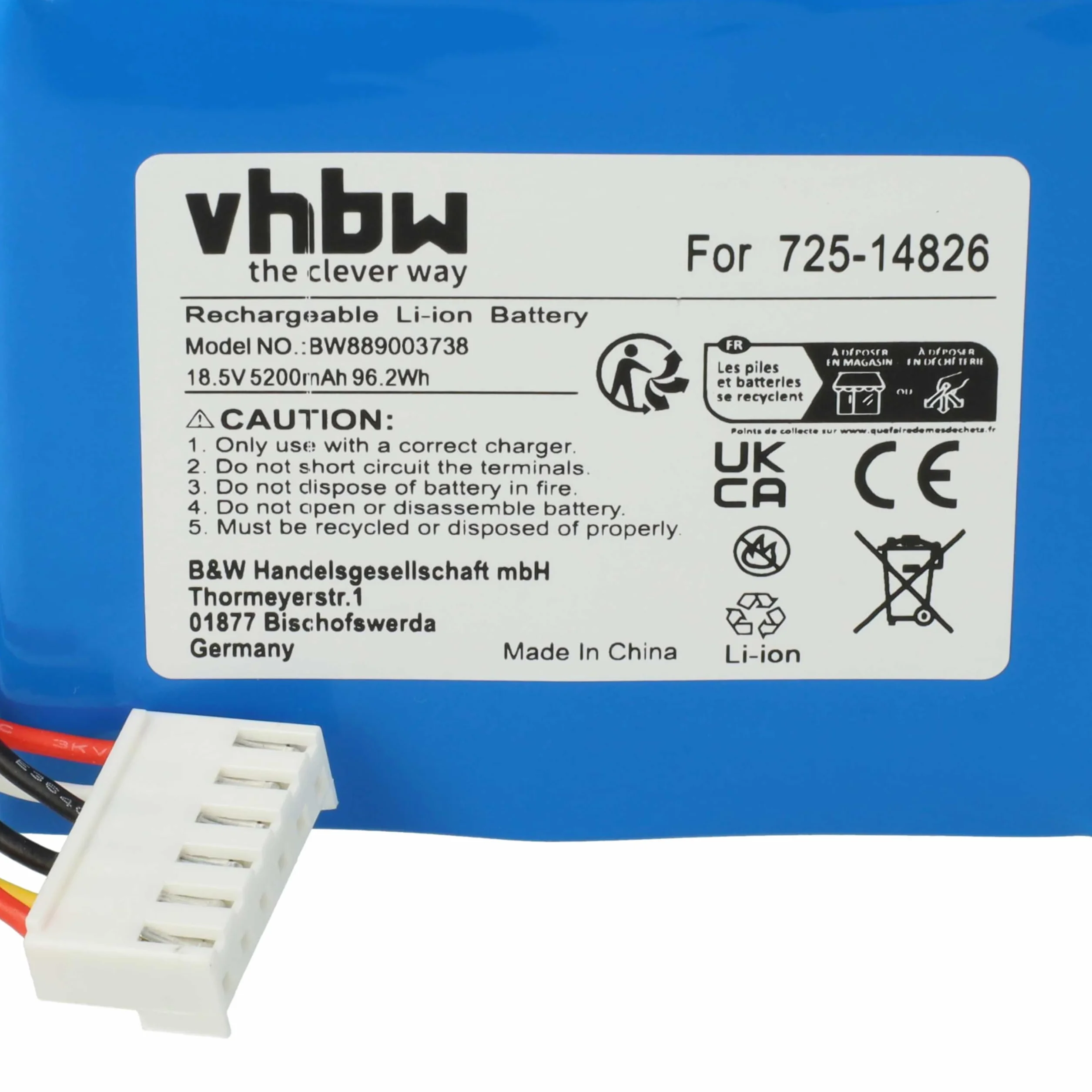 vhbw Akumulator kompatybilny z Robomow 1000 PRO 2000 PRO RK 1000 2000 5200 mAh 18,5 V Li-Ion