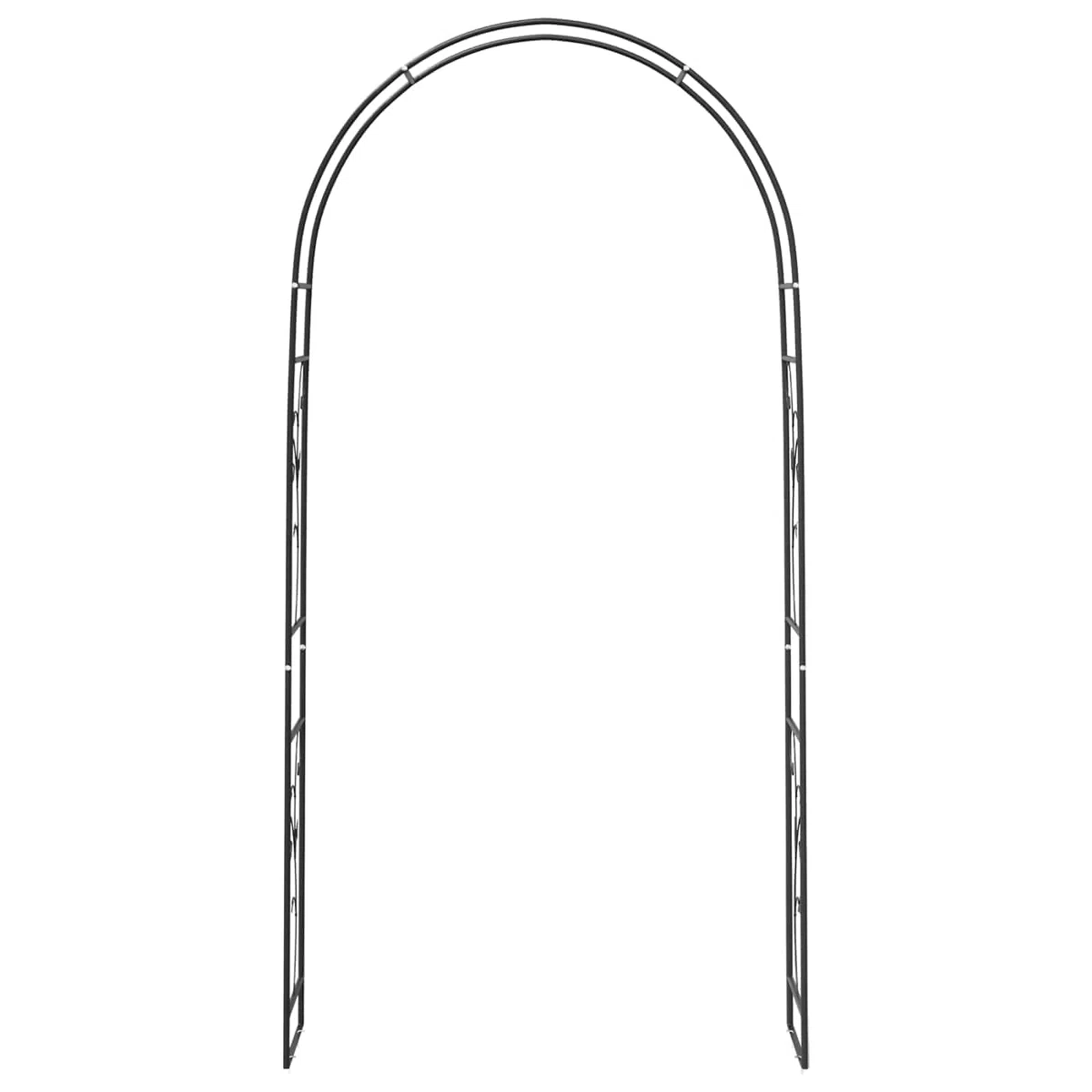 Łuk ogrodowy w kwiaty, czarny, 115 x 37 x 231 cm, z metalu, kratka dla roślin pnących, altana, łuk bramkowy do podparcia roślin, róża, powojnik, bluszcz, dekoracja na wesele w ogrodzie