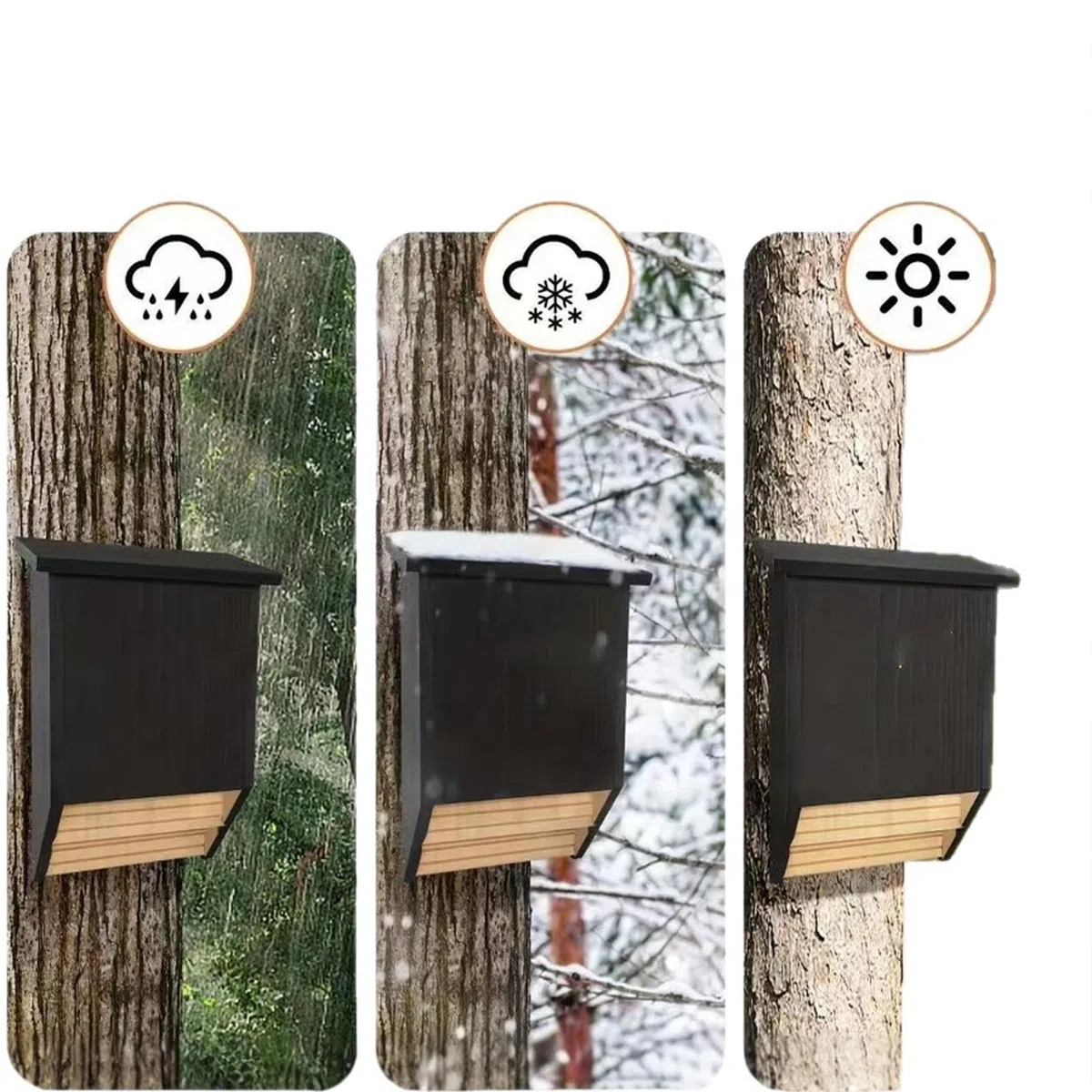 Domek dla nietoperzy Drewniane schronienie do odpoczynku | Przydomowy Domek Dla Nietoperzy Do przydomowego ogrodu, podwórka, gospodarstwa rolnego, patio, na zewnątrz, sadu i trawnika