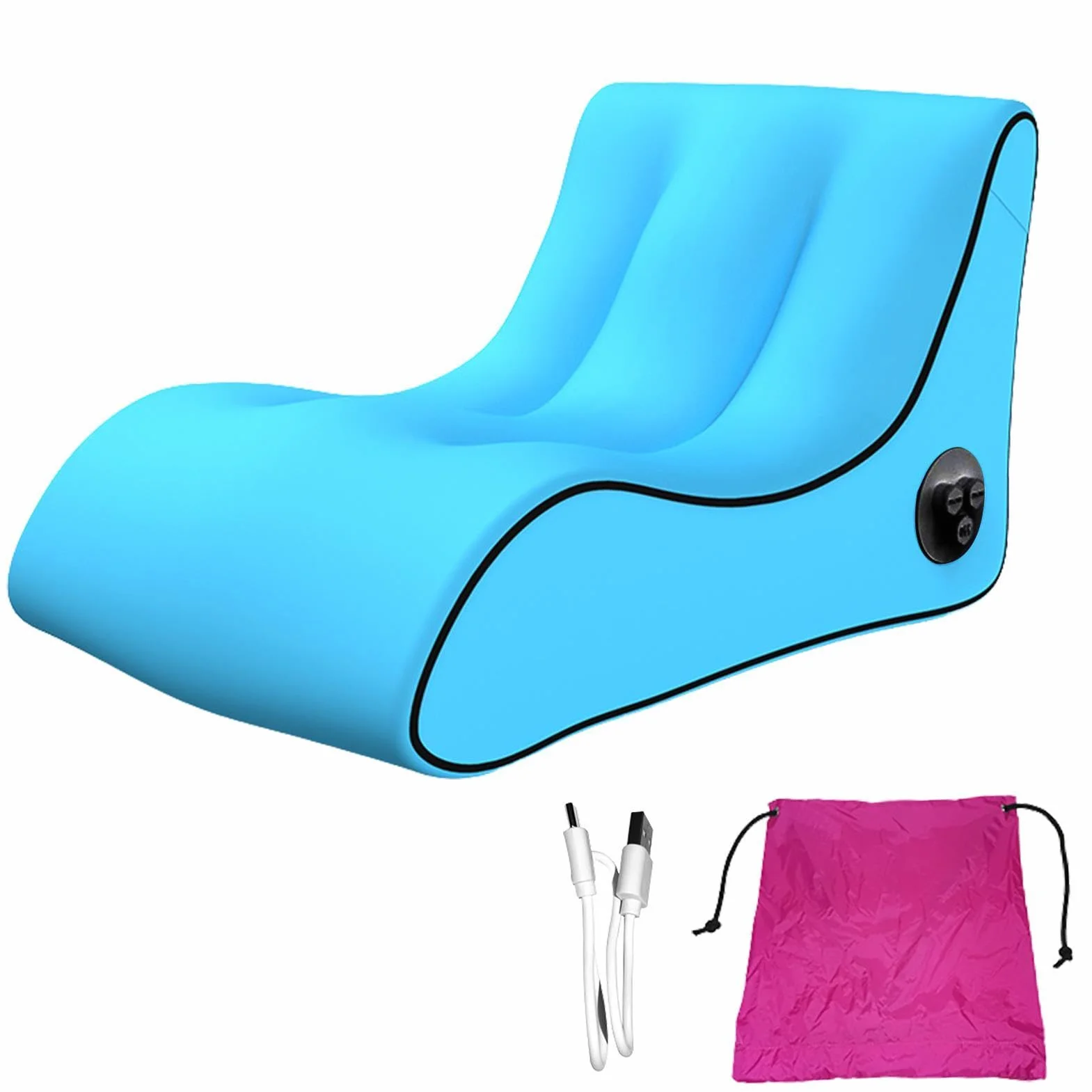 Generic Nadmuchiwana Sofa, Automatyczny Nadmuchiwany Leżak, Przenośna Nadmuchiwana Sofa, Łatwy W Instalacji, Do Wędrówek Na Świeżym Powietrzu, Niebieska