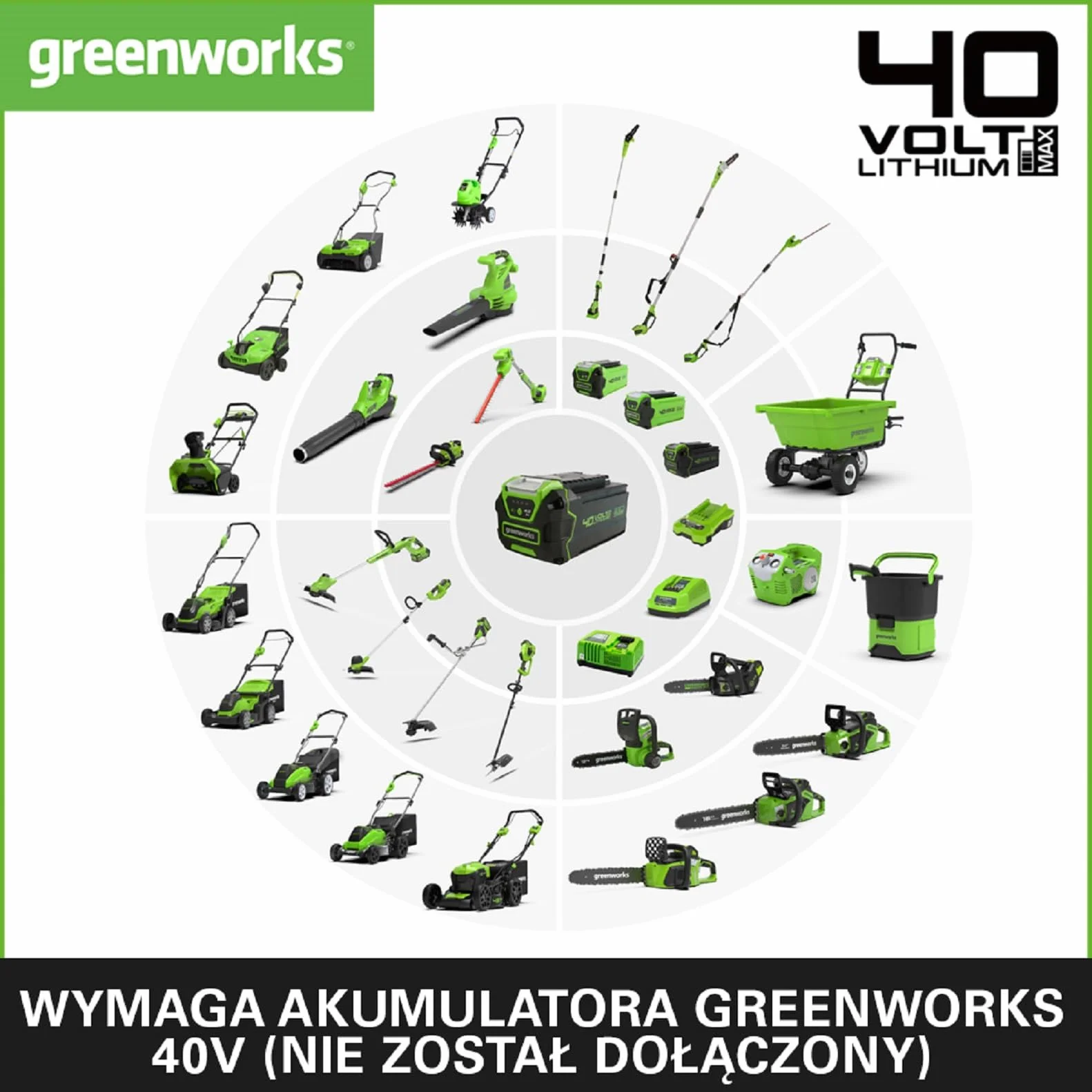 Greenworks G40LT33 Akumulatorowa Podkaszarka Krawędziarka z Kołem do Małych i Średnich Ogrodów, Szerokość Cięcia 33 cm, Automatyczny Wysuw Żyłki Nylonowej 1,65 mm, BEZ Baterii 40V i Ładowarki