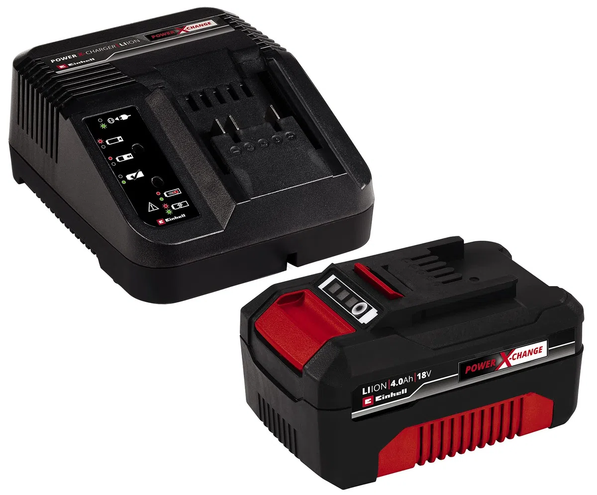 Einhell Akumulatorowa kosiarka GE-CM 18/32 Li-Solo Power X-Change & Einhell Power X-Change Akumulator z Ładowarką, Czarny/Czerwony, ‎