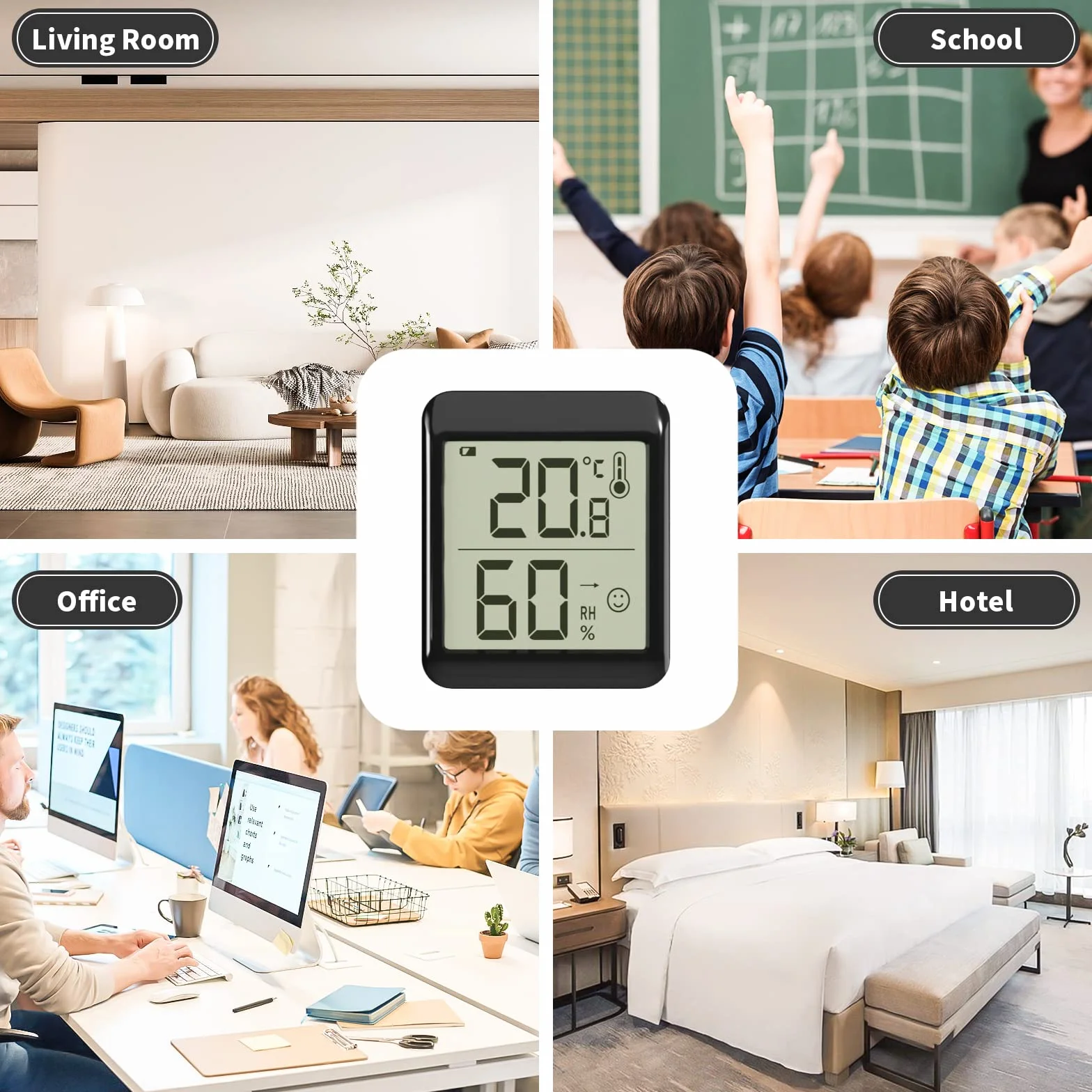 3 szt. Cyfrowy termometr higrometr wewnętrzny mini termohigrometr miernik termohigrometr pomiar temperatury i wilgotności w domu Pomiar środowiska domowego