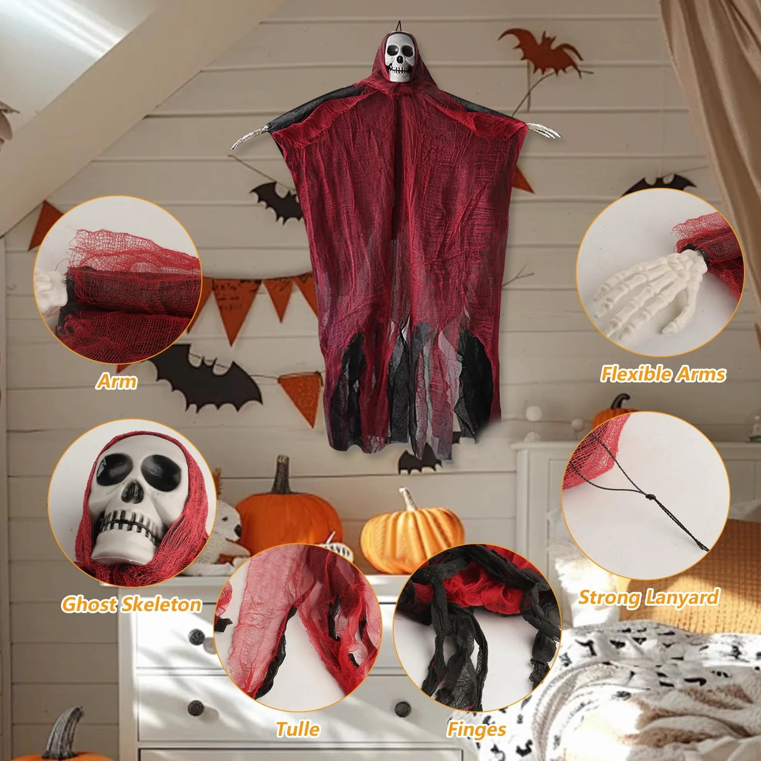 Halloween szkielet duch czaszka dekoracja zewnętrzna