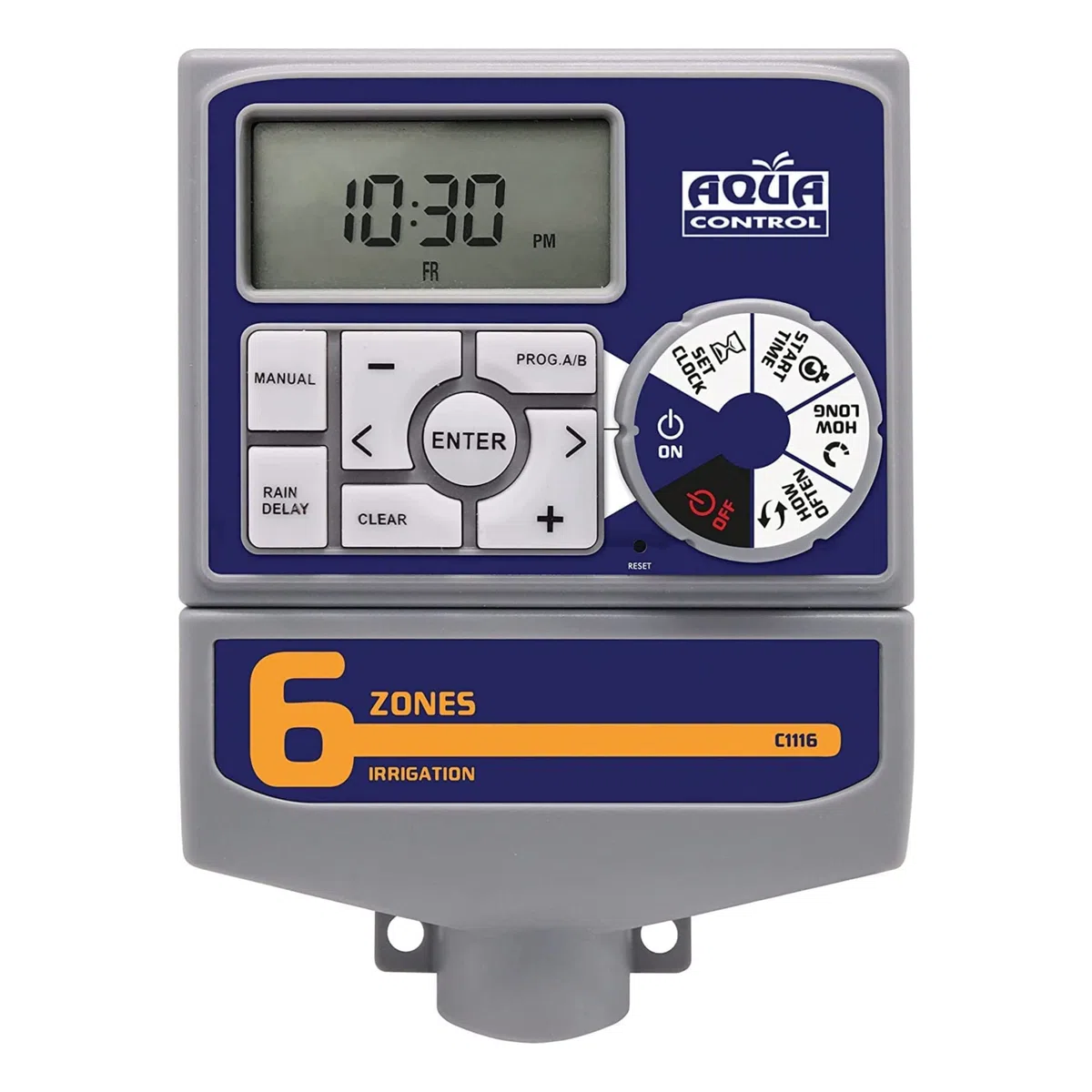 Aqua Control - Automatyczny programator nawadniania ogrodu z transformatorem i wyświetlaczem LCD, odpowiedni do 6 stref nawadniania