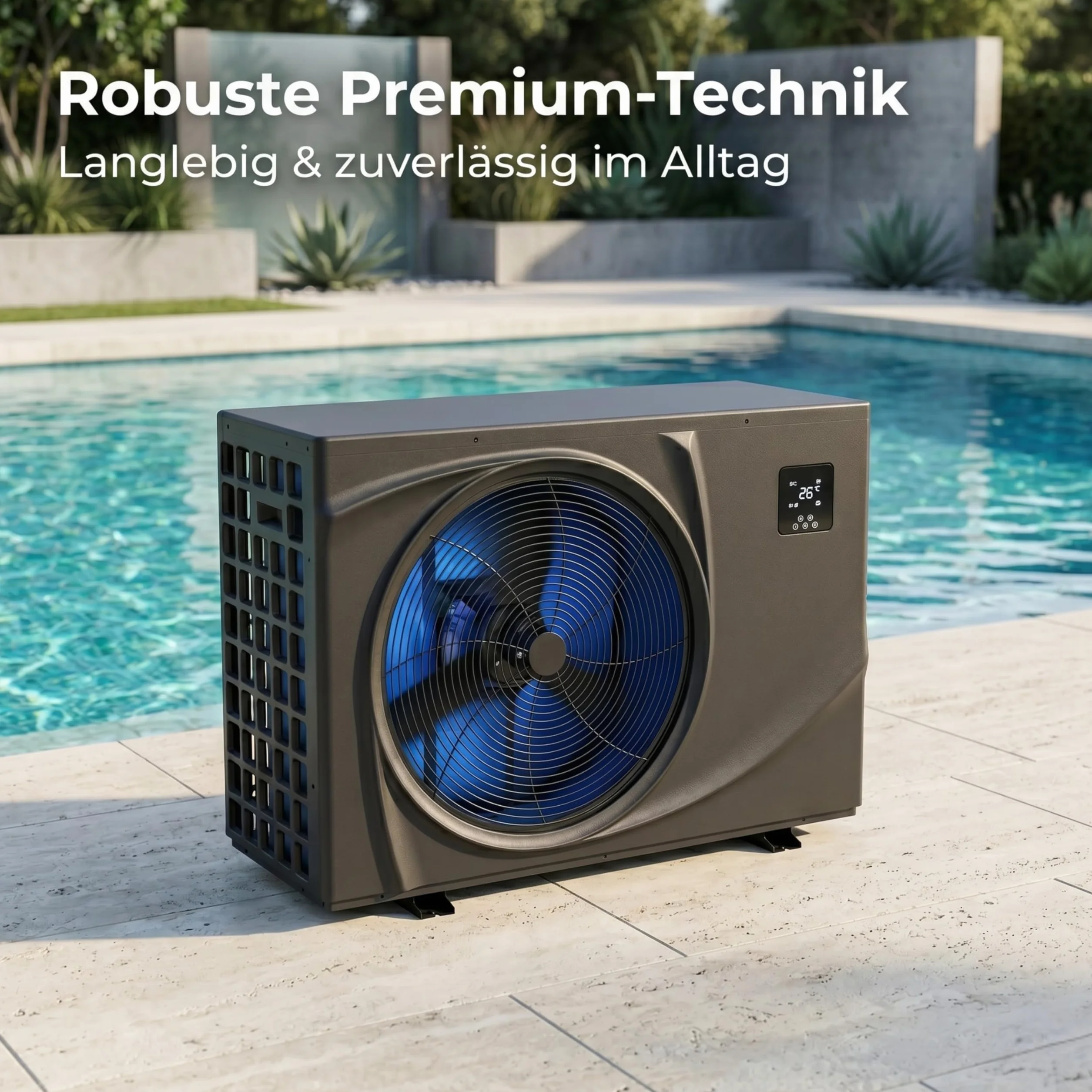 poolomio® Pompa ciepła do basenu 55-70 m³ NET Inverter 10 | ultra ciche ogrzewanie basenu z WiFi | energooszczędne ogrzewanie (COP 13,40) do basenu | DC Full Inverter do 11,6 kW, -10°C tryb Soft Start