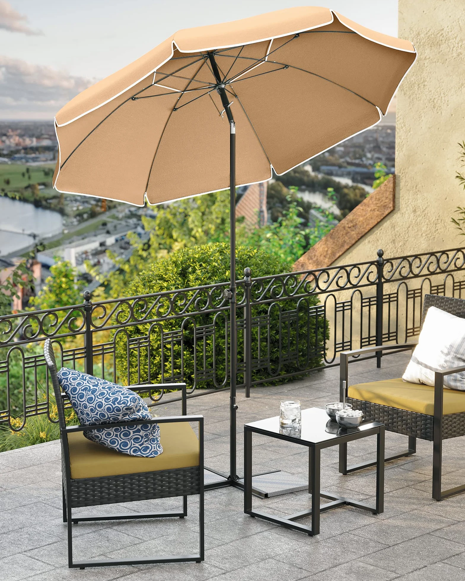 SONGMICS Parasol plażowy, Ø 160 cm, parasol ogrodowy, ochrona UV do UPF 50+, składany, ochrona przeciwsłoneczna, przenośny, żebra parasola wykonane z włókna szklanego, ciemnoszary GPU60BR