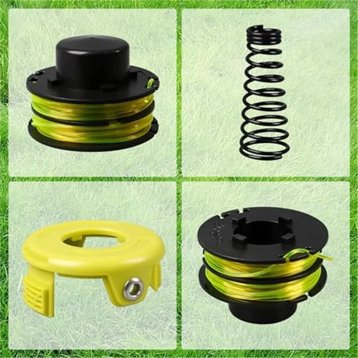 Automatyczna szpula kosiarki Linia szpuli podkaszarki, dla Ryobi Rac118 RLT3525S 1,2 Mm X 8,4 M wymienna przycinarka kosiarka dla trawy z pokrywą i sprężyną(BLACK 12 2 2)