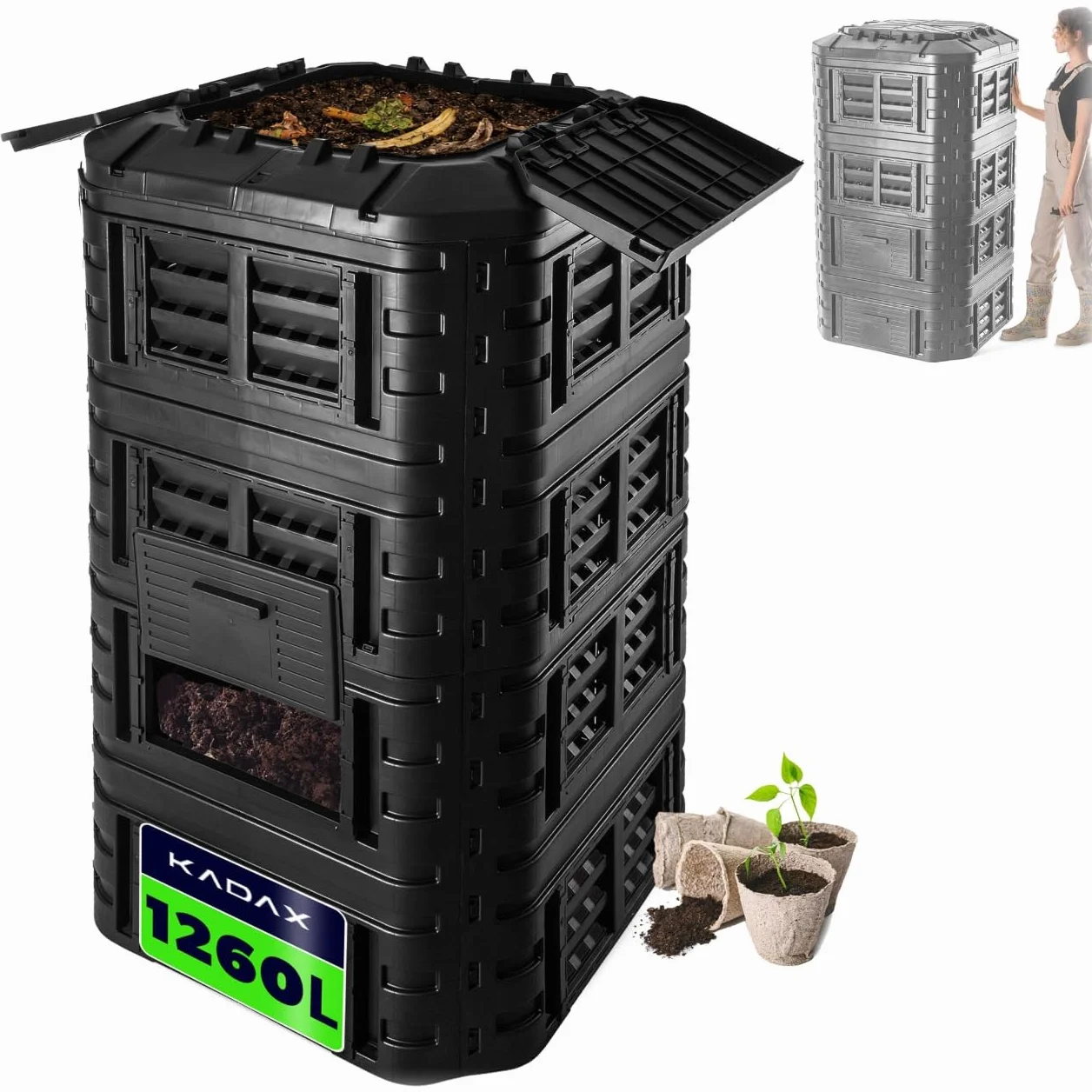 KADAX Kompostownik modułowy 1260 l Termiczne ścianki