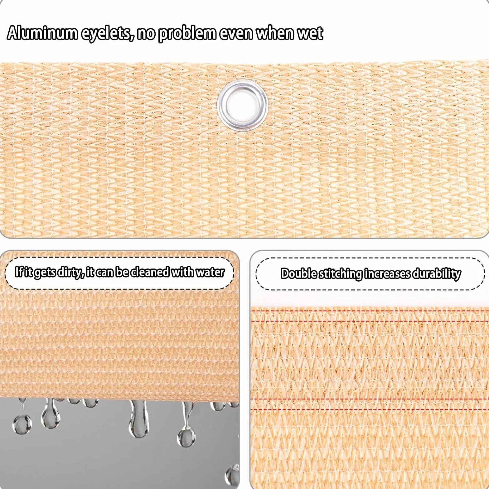 Parawan Balkonowy Do Mieszkania 75 x 800 cm Z HDPE 220G M², Ochrona Przed Promieniowaniem Uv, Odporna Na Rozdarcia, Ogrodzenie Prywatności W Ogrodzie, Kolor kremowy