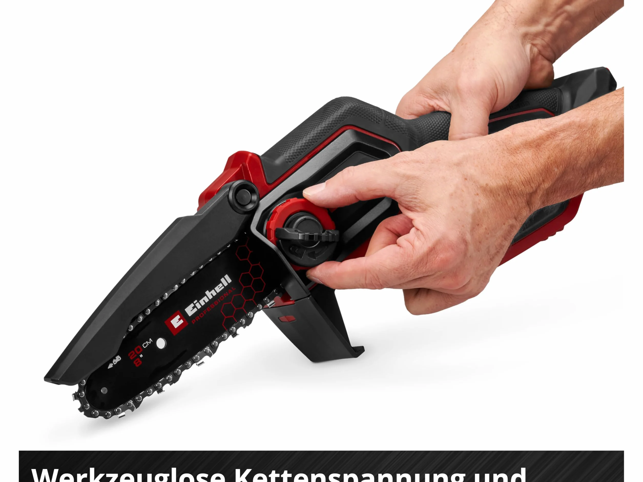 Einhell Profesjonalna akumulatorowa piła łańcuchowa GP-PS 18/20 Li BL-Solo Power X-Change (18 V, długość cięcia 15 cm, bezszczotkowa, prędkość łańcucha 8 m/s, automatyczne smarowanie łańcucha, bez