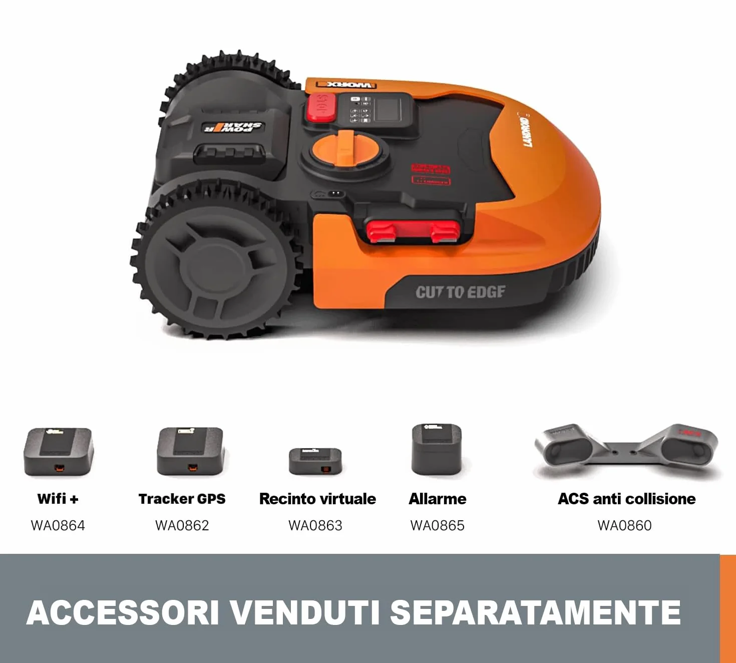 WORX WR169E Robot Landroid Classic kosiarka do trawy z ogranicznikiem przewodowym do ogrodów do 300 m² - nawigacja AIA, sterowanie aplikacją, Wi-Fi, Bluetooth - cięcie na krawędzi, szerokość cięcia 16