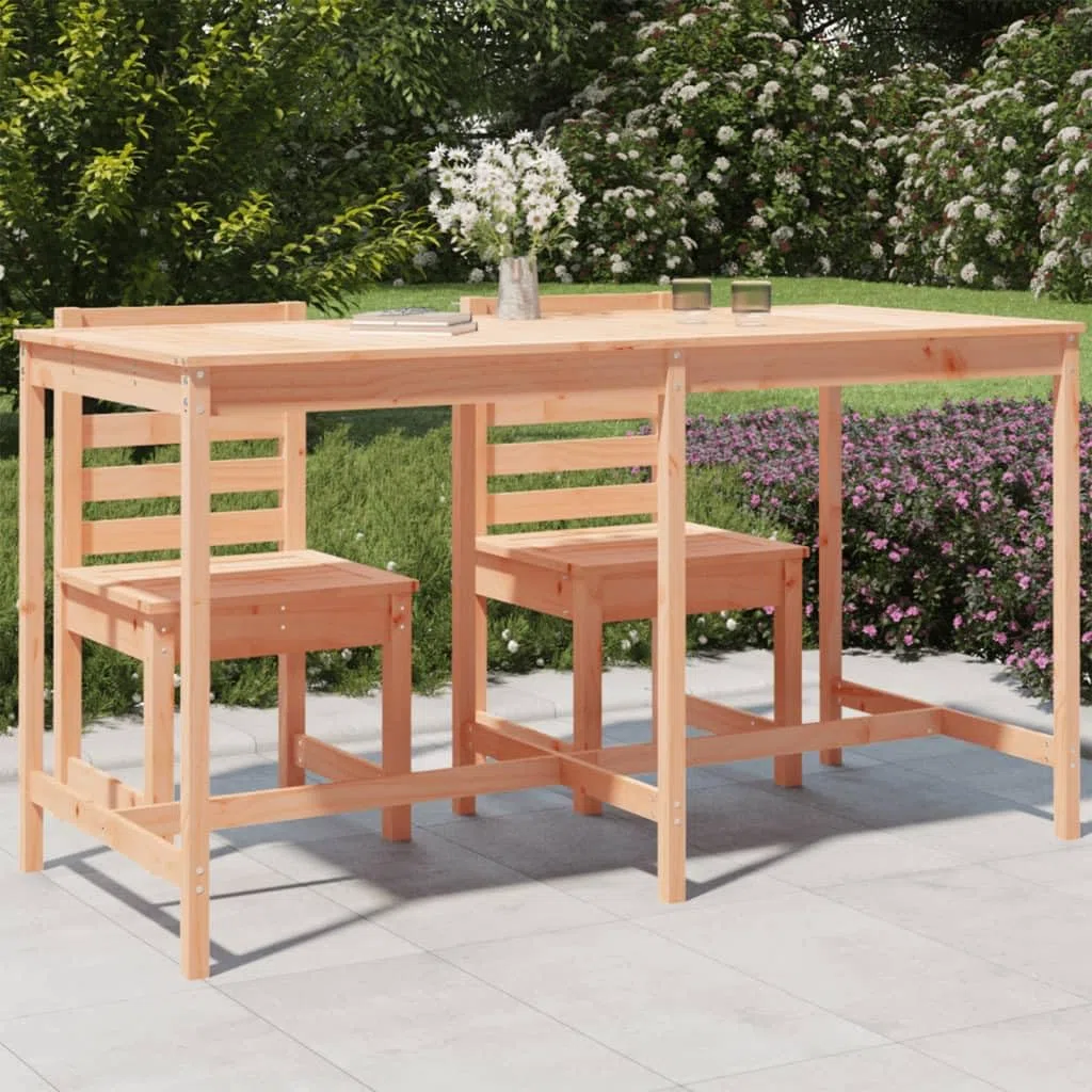 Klasyczny stół ogrodowy z litego drewna daglezji, 203,5 x 90 x 110 cm, stabilna drewniana rama na taras, balkon i do ogrodu, wytrzymały blat stołu do napojów i dekoracji