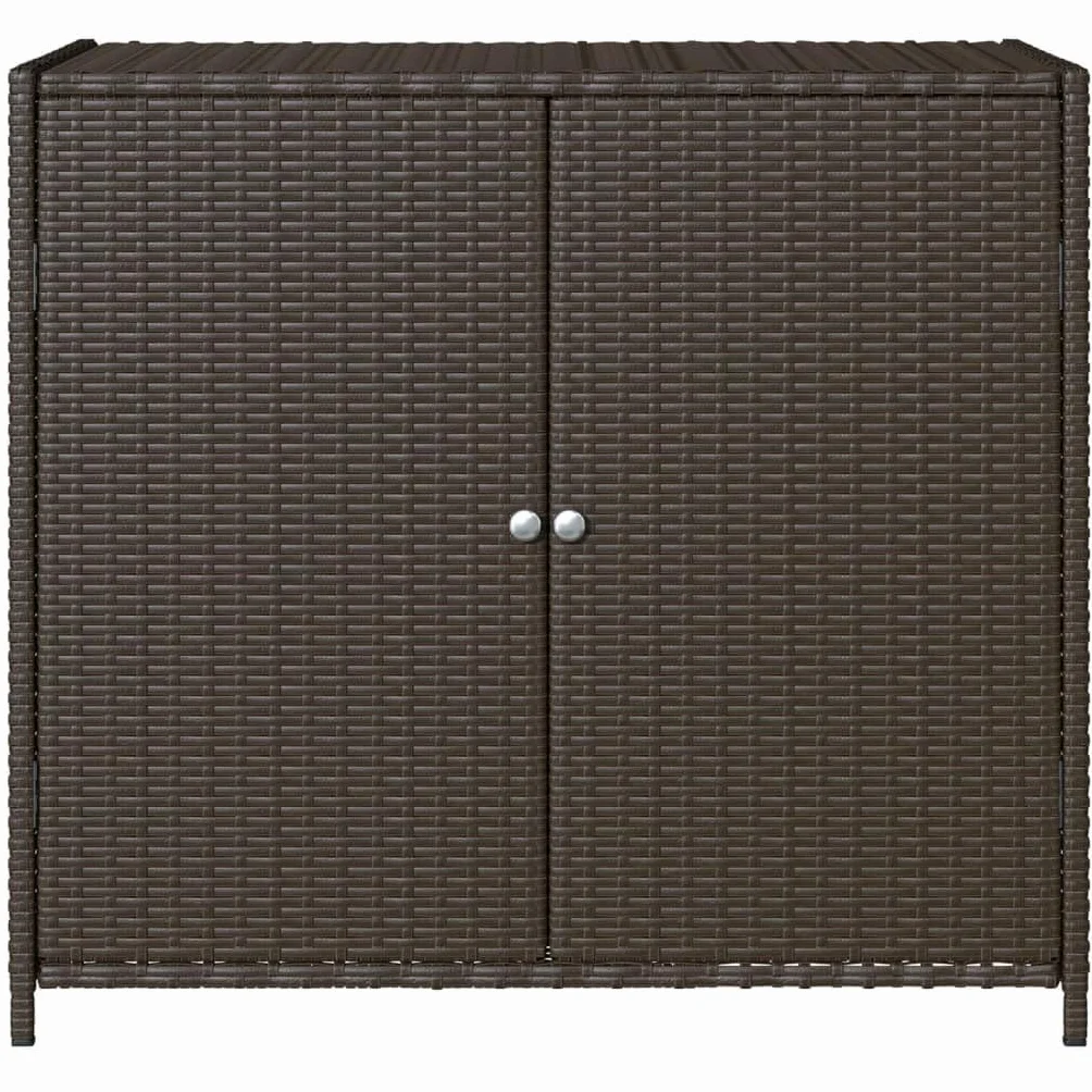 LAPOOH Szafka ogrodowa rattanowa PE brązowa 83x45x76 cm, Szafa zewnętrzna Miotła, Szafka zewnętrzna Przechowywanie, Szafka zewnętrzna Ogród, Meble ogrodowe - 365544