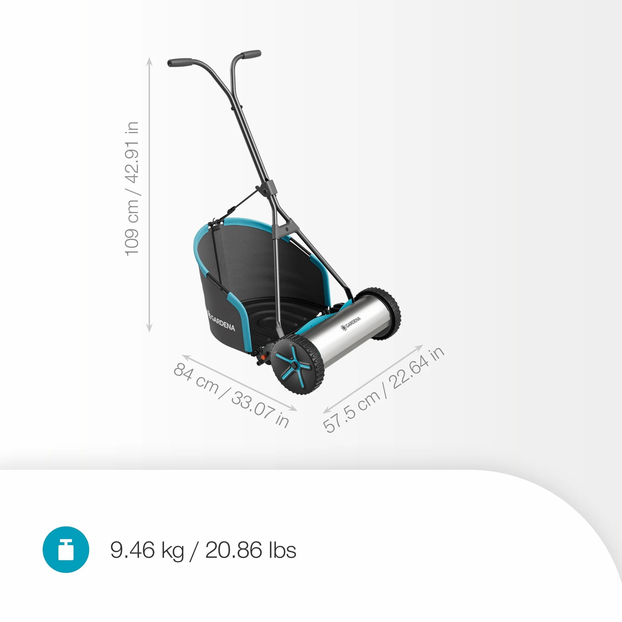 Gardena Ręczna Kosiarka Bębnowa Plus 400, Szerokość Robocza 40 cm, Z Koszem, do 250 m²