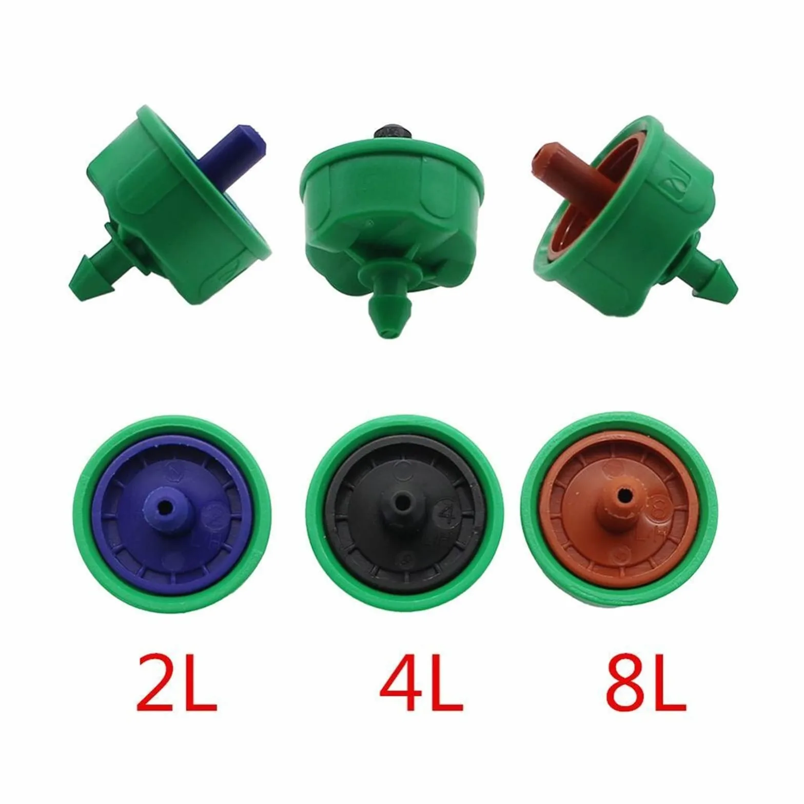 nawadnianie trawnika ogród nawadnianie 4-kierunkowe zakrzywione strzałka system nawadniania kropelkowego 3/5 mm wąż nawadnianie kropelkowe zestaw nawadniania, z 2 l/4 l/8 l stały przepływ urządzenie nawadniające 20 zestawów (kolor: zestaw 8 l)