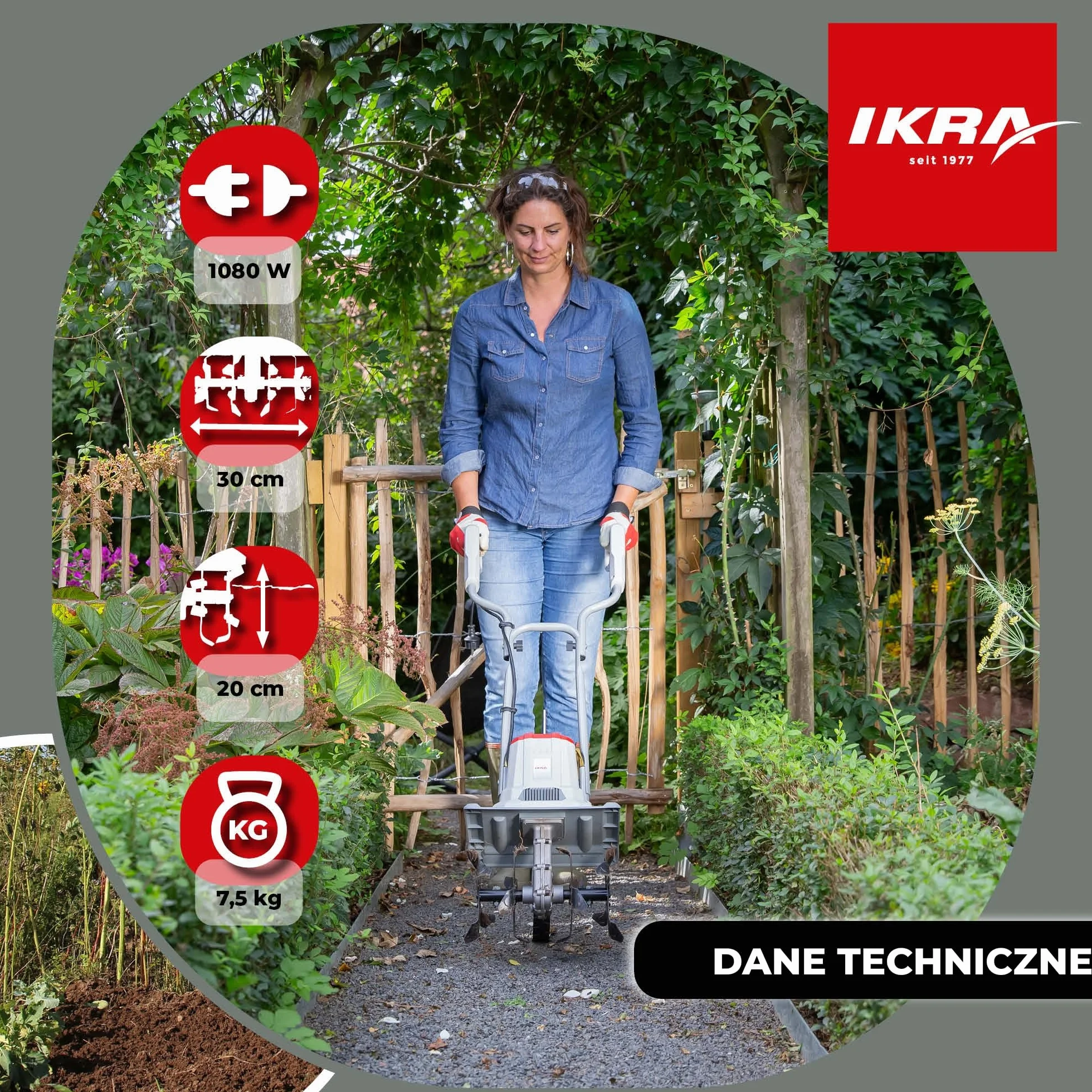 IKRA Glebogryzarka elektryczna IET 1030 1080 W 30 cm