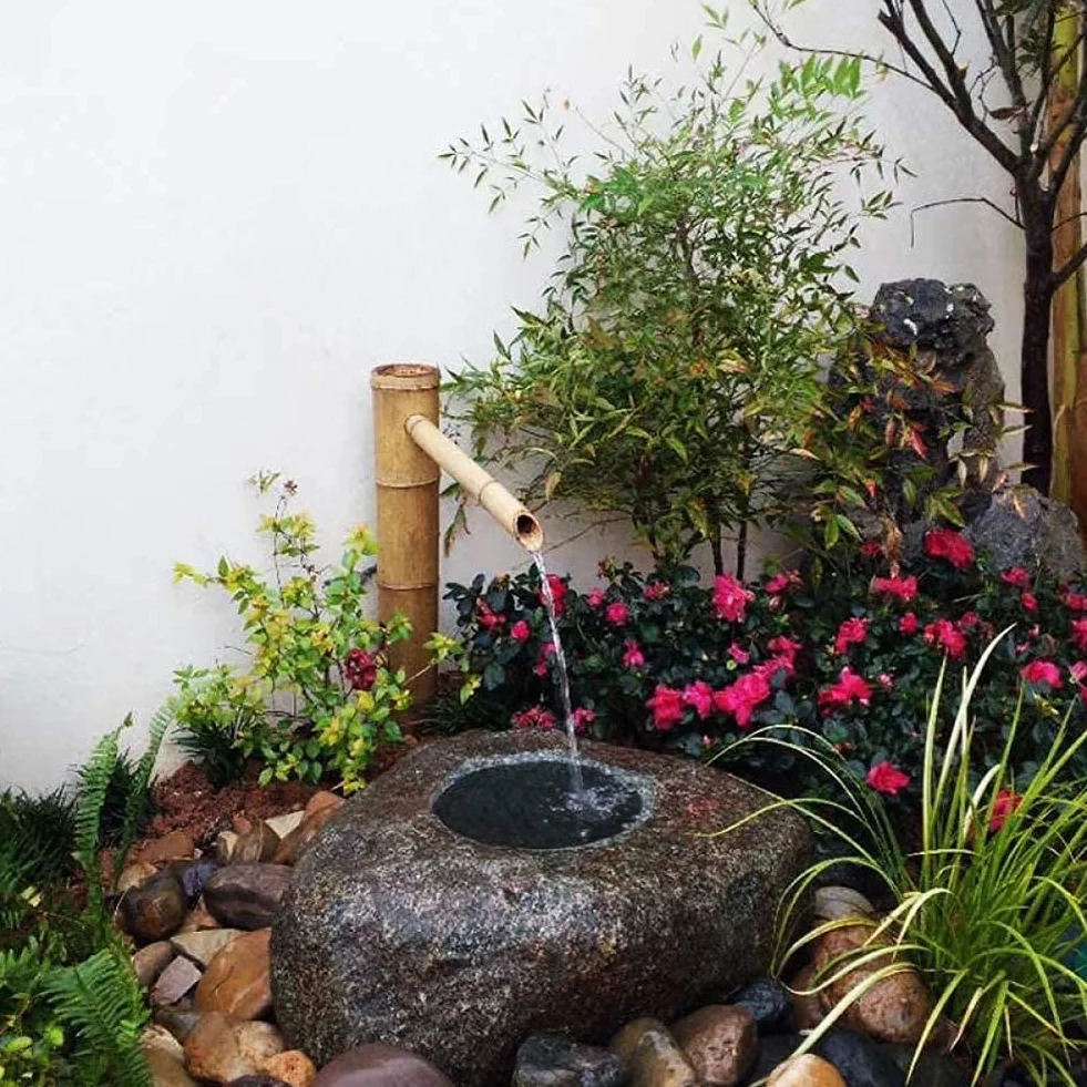 Ogrodowa dekoracja Fontanna Bambusa Feng Shui Plenerowa Fontanna Wody Japoński Garden Design Spout, Water Bamboo Feature Waterfall