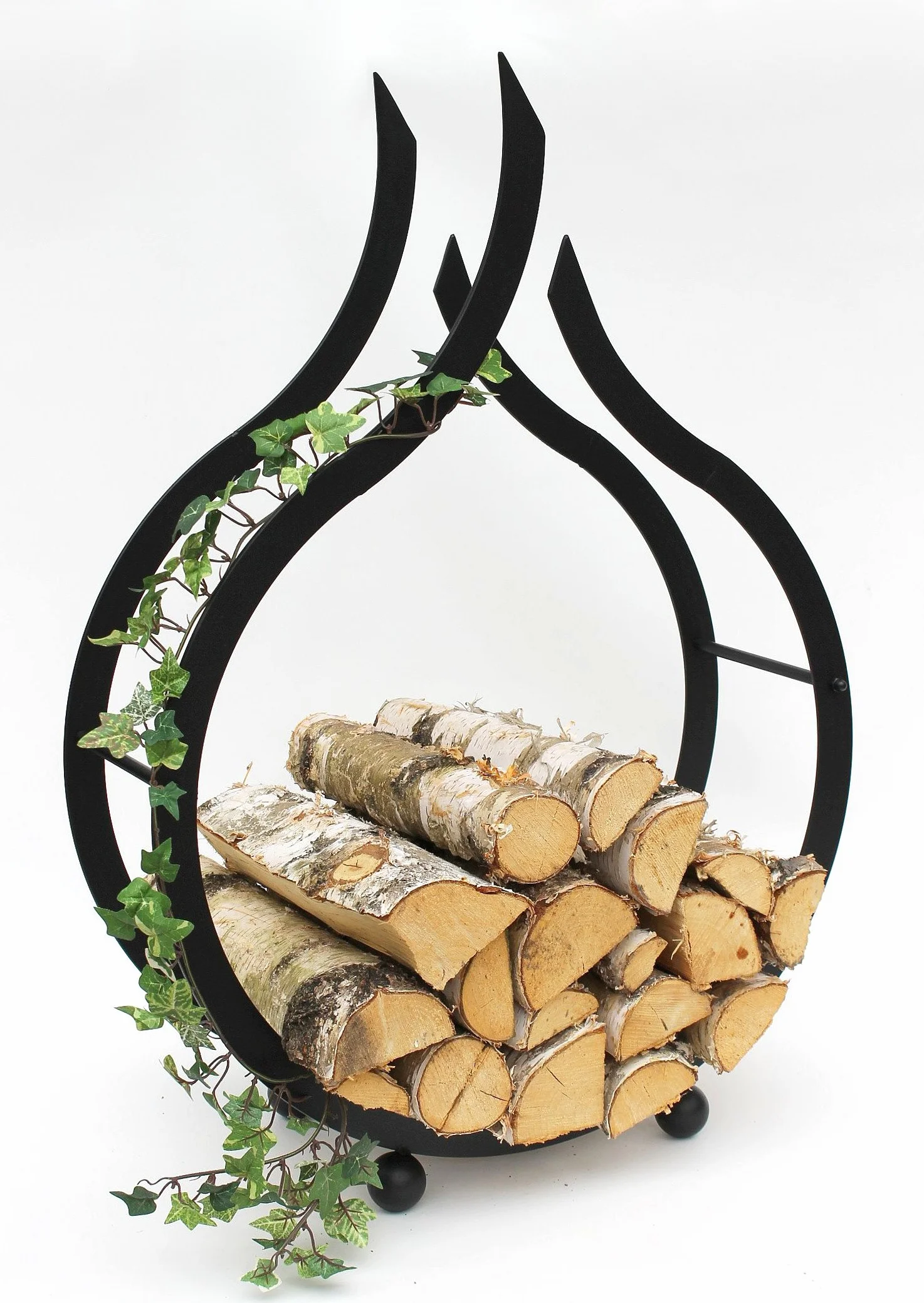 DanDiBo Stojak na drewno opałowe metalowy czarny 78 cm