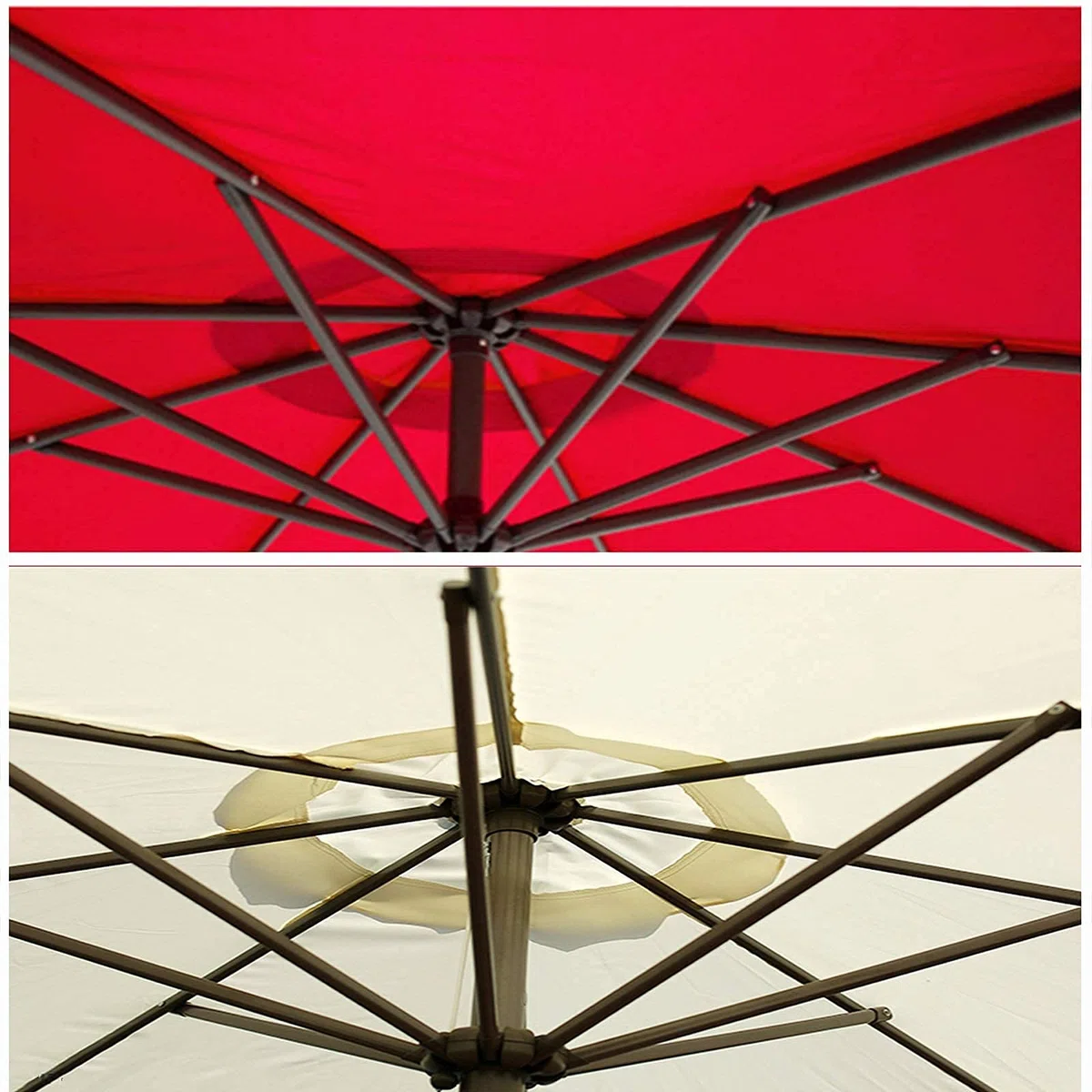 Parasol ogrodowy, duży parasol, parasol ogrodowy, żelazny słup, używany na zewnątrz, w ogrodzie, na balkonie itp., 2,7 m