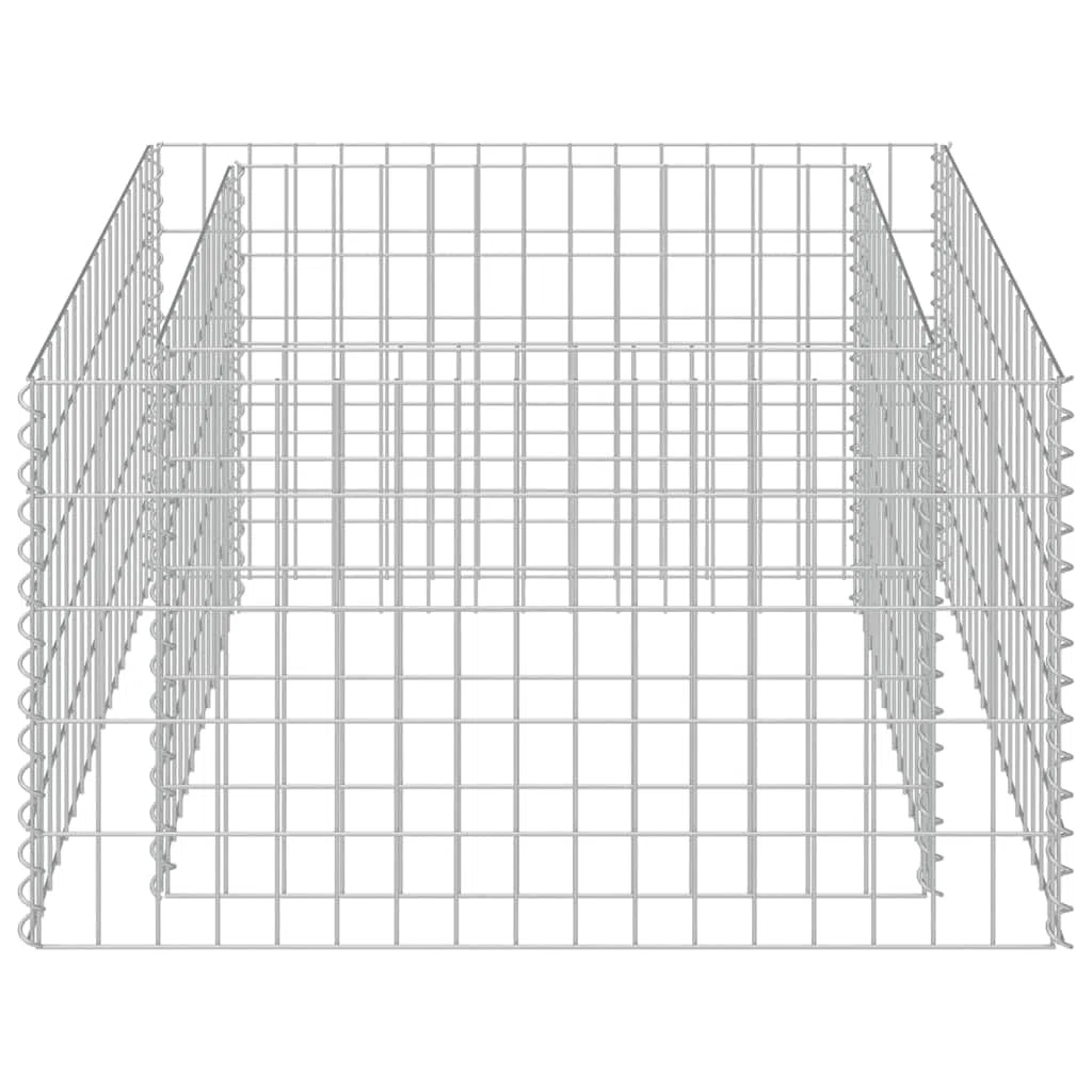 Podwyższona donica gabionowa ze stali galwanizowanej 90x90x50 cm duża skrzynia ogrodowa na kwiaty stabilna rama rabatowa wytrzymała na rdzę i warunki atmosferyczne do wypełnienia kamieniami