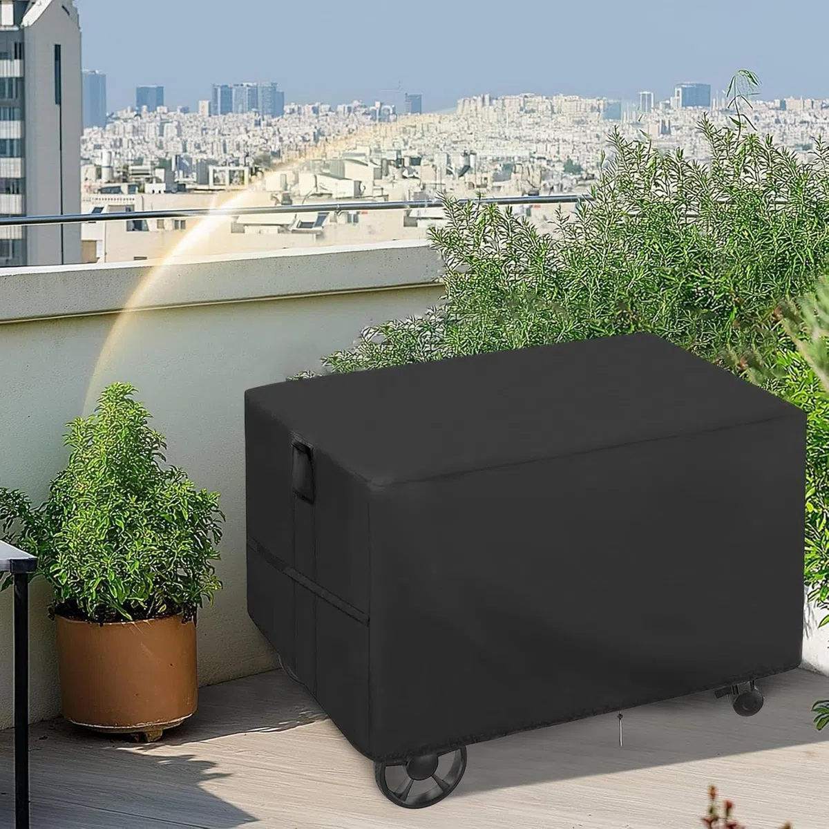 Pokrywa grillowa, osłona bagażnika, tkanina Oxford Wodoodporna tarcza | przeciwpyłowa z uchwytami 51,18 x 25,2 x 31,1 do sprzętu BBQ, gotowania trawnika, entuzjastów, podwórka, patio, talii