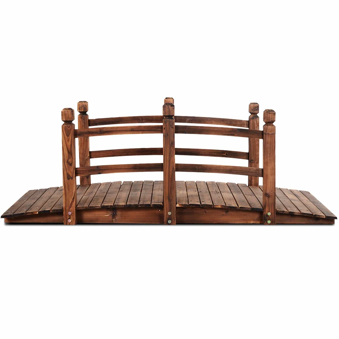 GOPLUS Drewniany most ogrodowy do 100 kg brązowy 150 x 67 x 55 cm