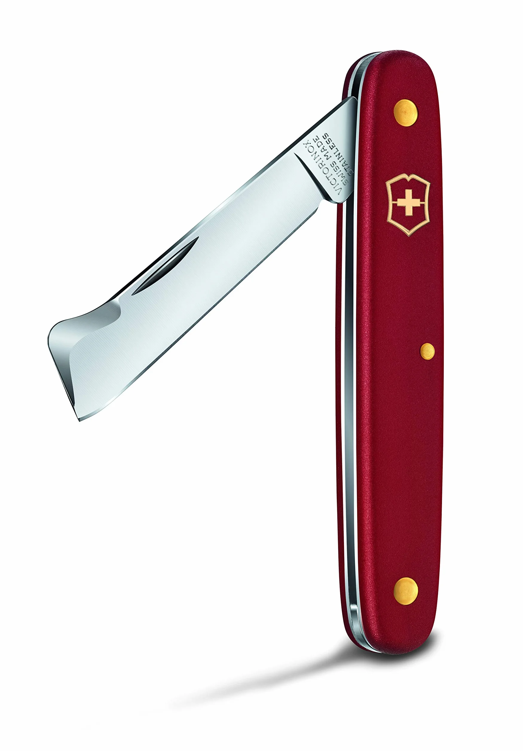 Victorinox Okuliermesser Kombi für Gartenarbeiten (2 Funktionen, gerade Klinge, Rindelöser) 12 cm, rot