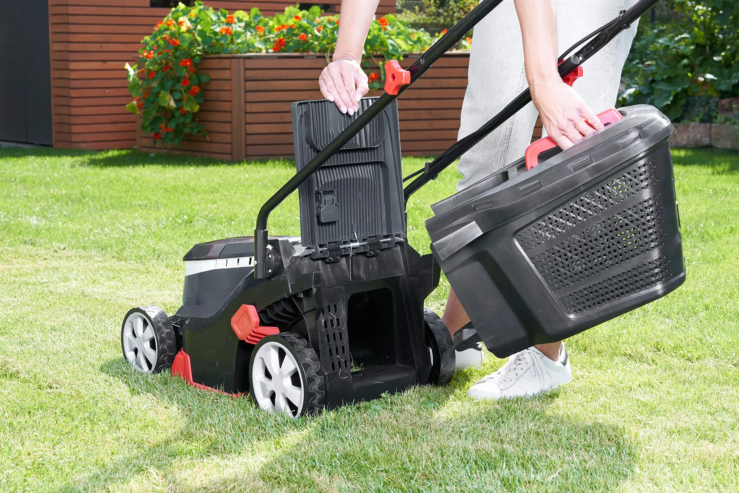 AL-KO Kosiarka akumulatorowa 32.2 Li Easy, szerokość cięcia 32 cm, 2 baterie litowo-jonowe 18 V, do powierzchni do 200 m², centralna regulacja wysokości cięcia