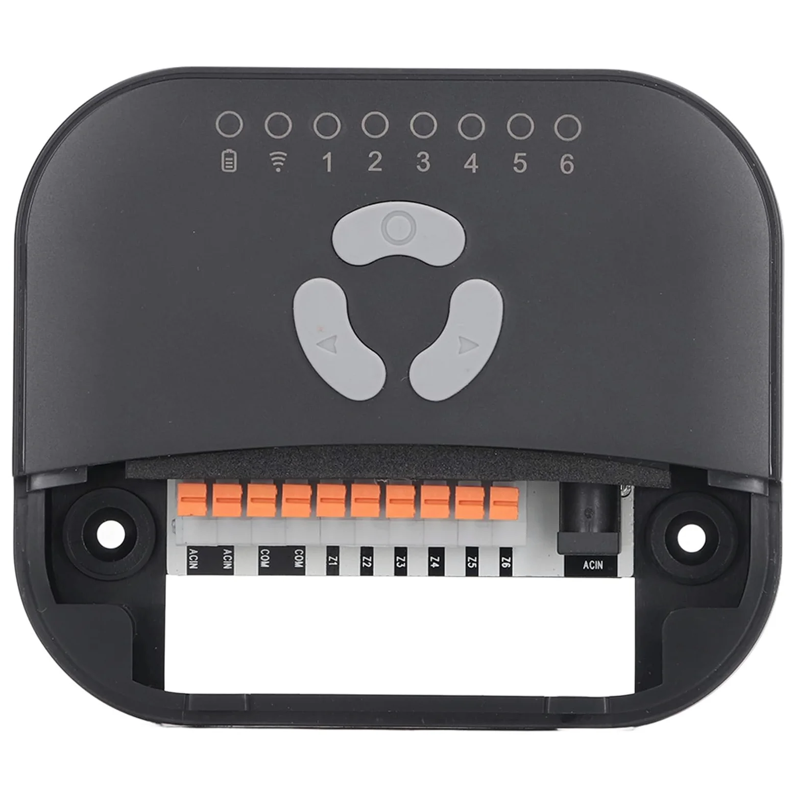 Generic Inteligentny Sterownik Zraszaczy 6-strefowy System Nawadniania Adaptacyjnego WiFi do Ogrodu Trawnikowego w Kolorze Czarnym ABS (wtyczka UE)