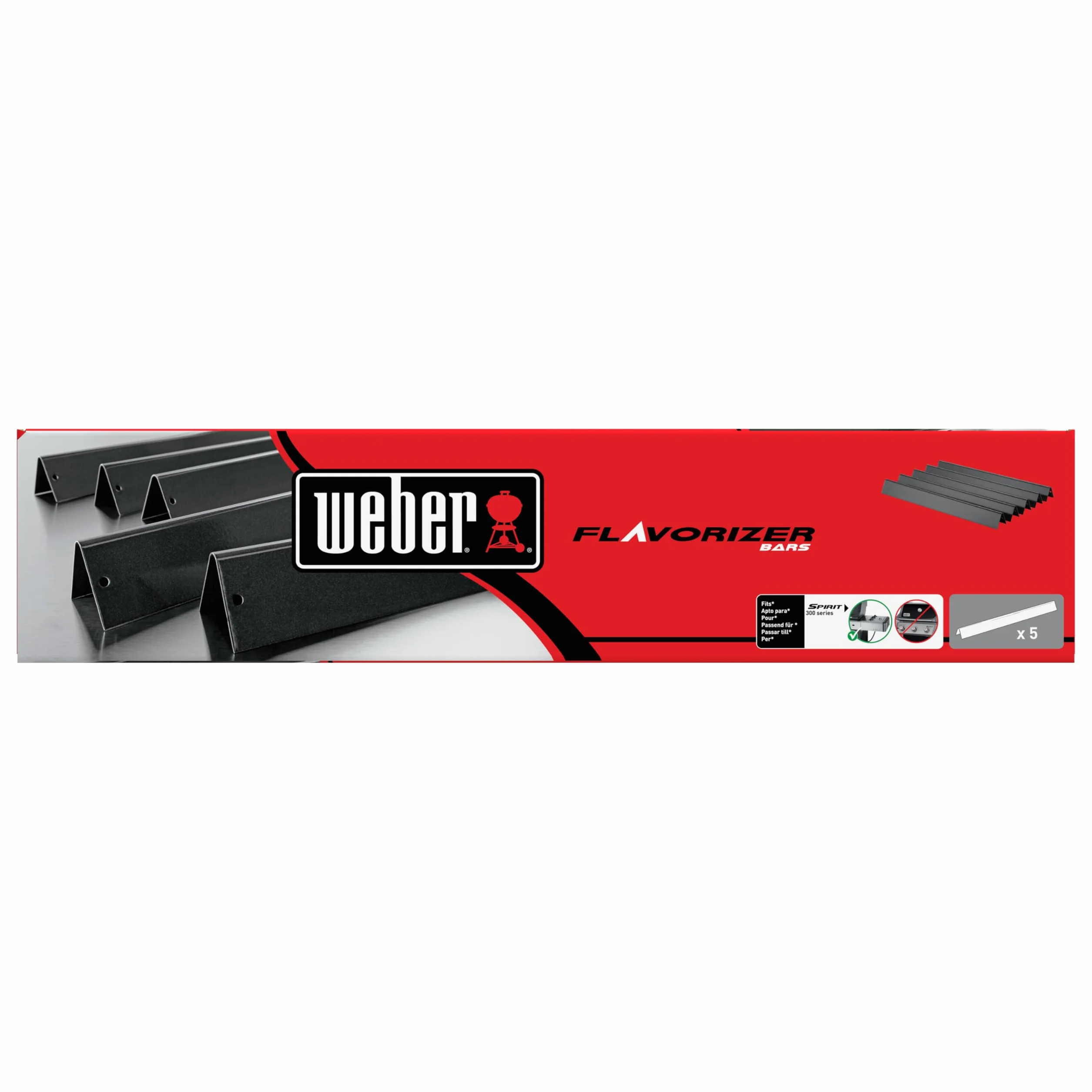 Weber Listwy Flavorizer Weber, Szyny Aromatyzujące Emaliowane, Pasują do Modeli Spirit 300 do 2012 Roku (Zestaw 5 Szt.)