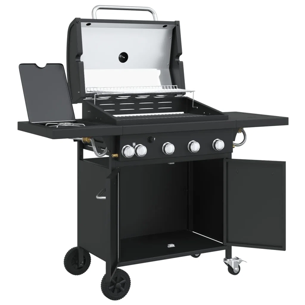 Meble Select grill gazowy z 5 palnikami czarna stal malowana proszkowo