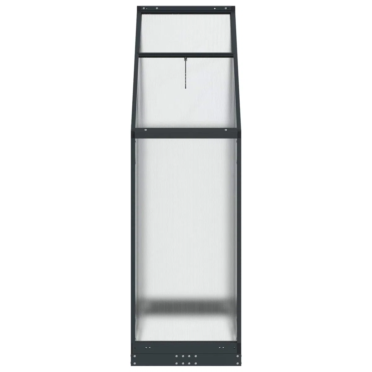 Szklarnia ogrodowa, antracytowa, z aluminium i ocynkowanej stali, 183,5 x 63,5 x 207 cm, z drzwiami i zamkiem, odporna na warunki atmosferyczne, elastyczna szklarnia na pomidory, na balkon