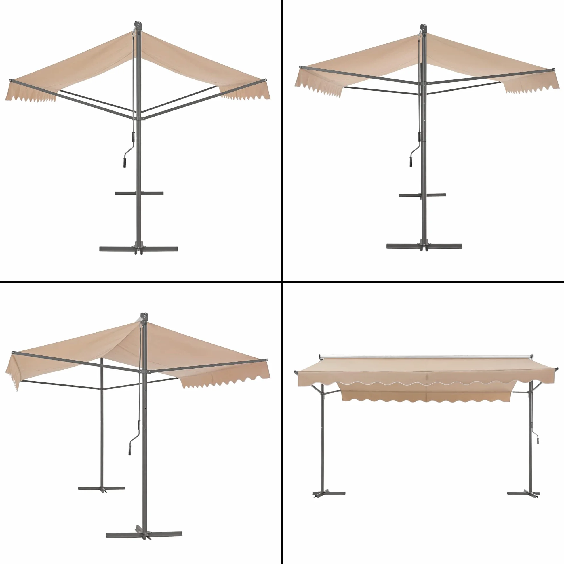 pro.tec Selenizza markiza wolnostojąca 400 x 300 x 260 cm, ogrodowa, ochrona przed słońcem, taras, balkon, piaskowy